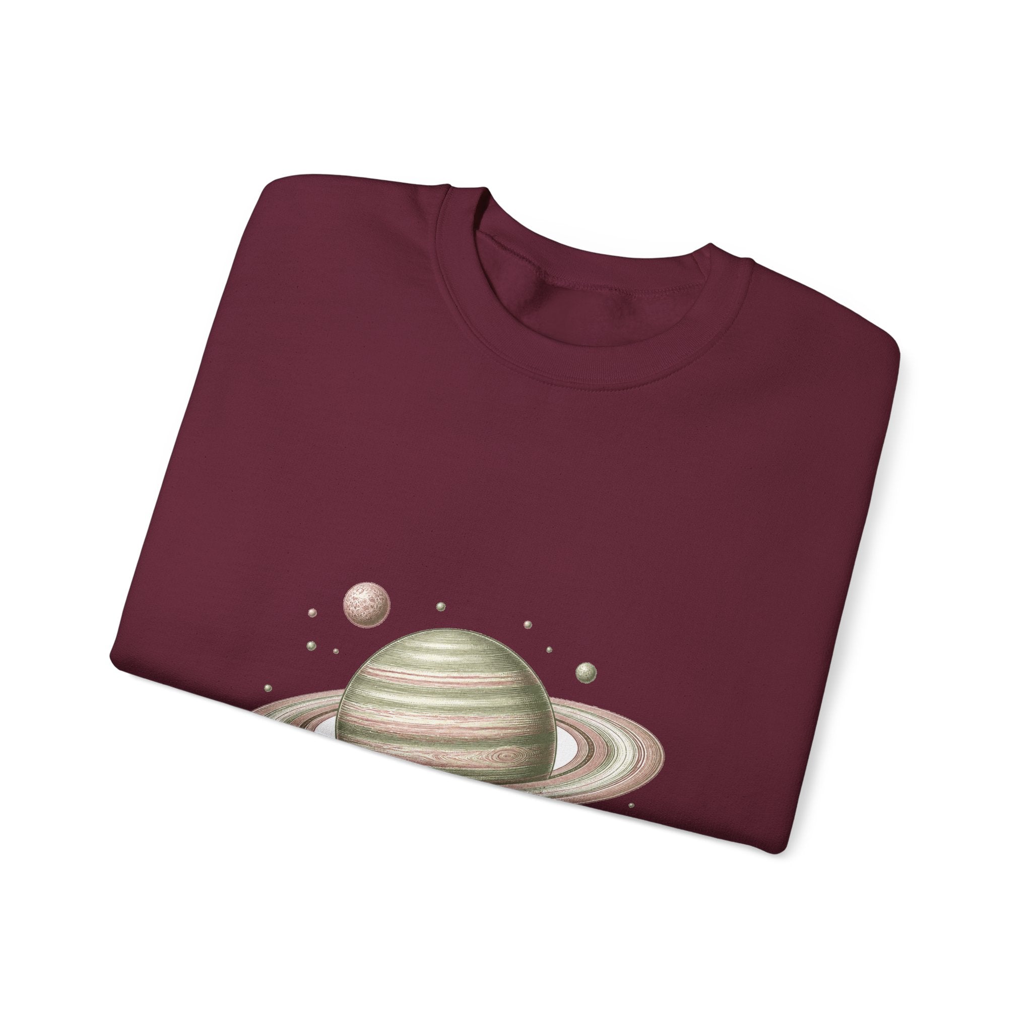 Matching Couple Sweatshirt - Saturn & Jupiter Matching Couple Premium Fleece Sweatshirt Vintage Art His Hers Honeymoon Gift - Design A