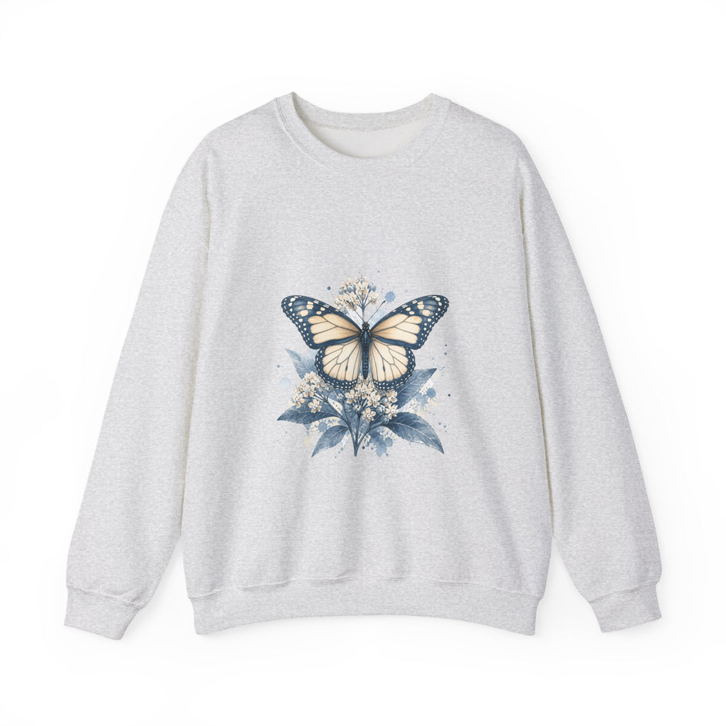 Matching Couple Sweatshirt - Butterfly & Moth Matching Couple Comfort Colors Crew Watercolor Art His Hers Birthday Gift - Design A