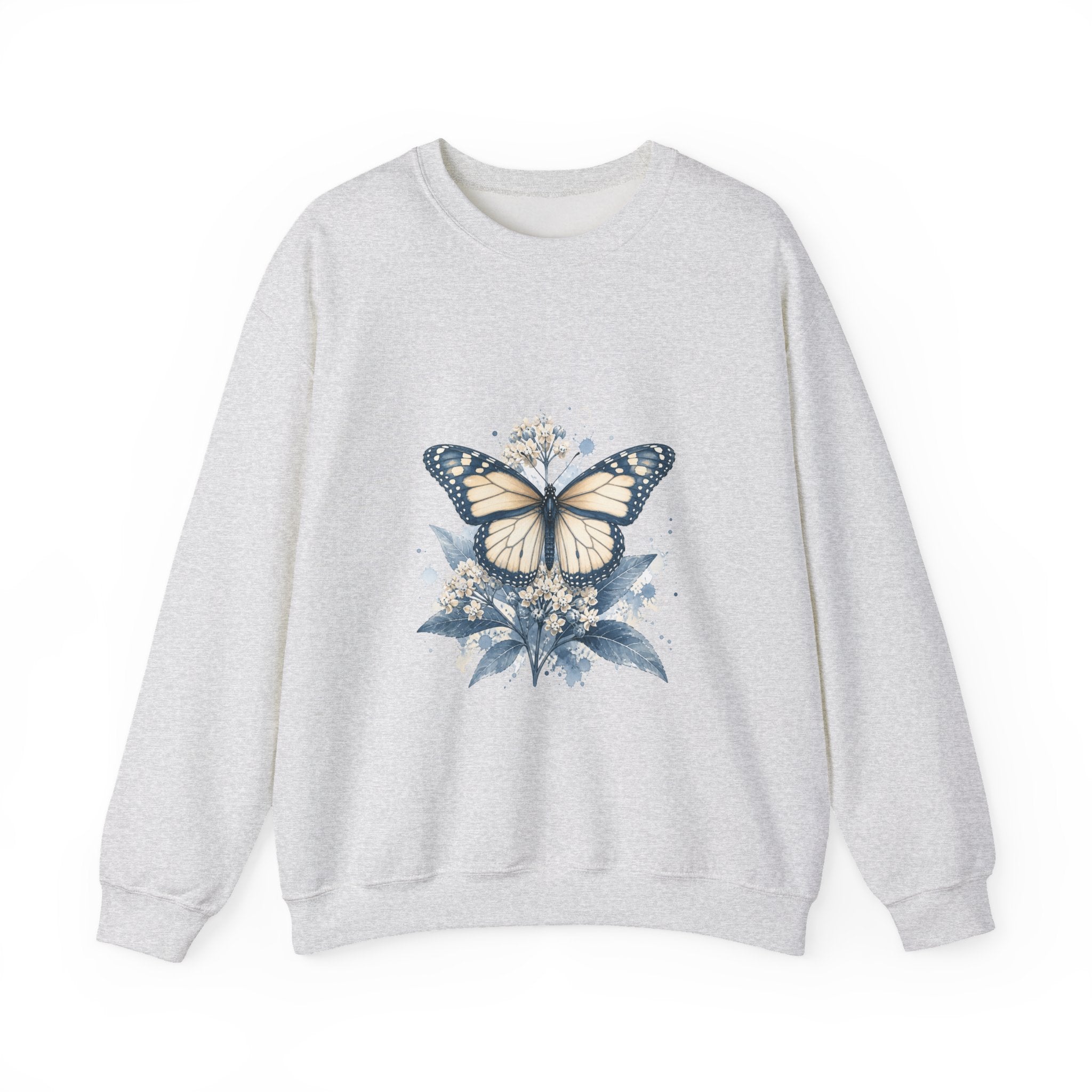 Matching Couple Sweatshirt - Butterfly & Moth Matching Couple Comfort Colors Crew Watercolor Art His Hers Birthday Gift - Design A