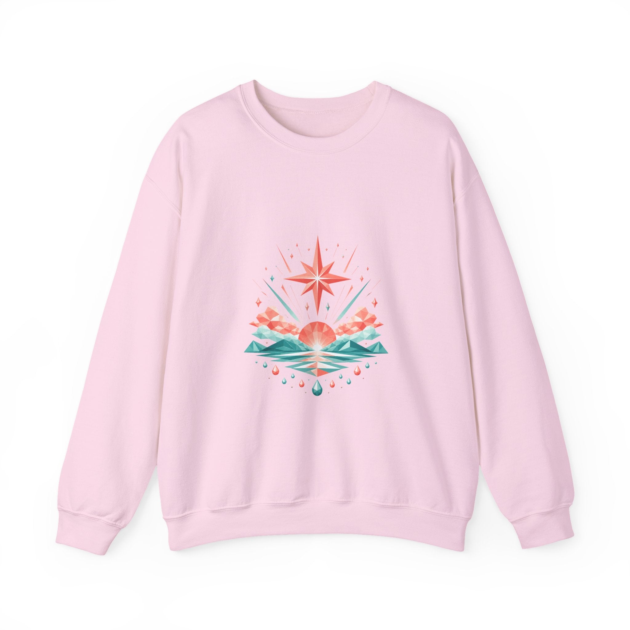 Matching Couple Sweatshirt - Evening & Morning Star Matching Couple Comfort Colors Crew Geometric Art His Hers Love Gift - Design B