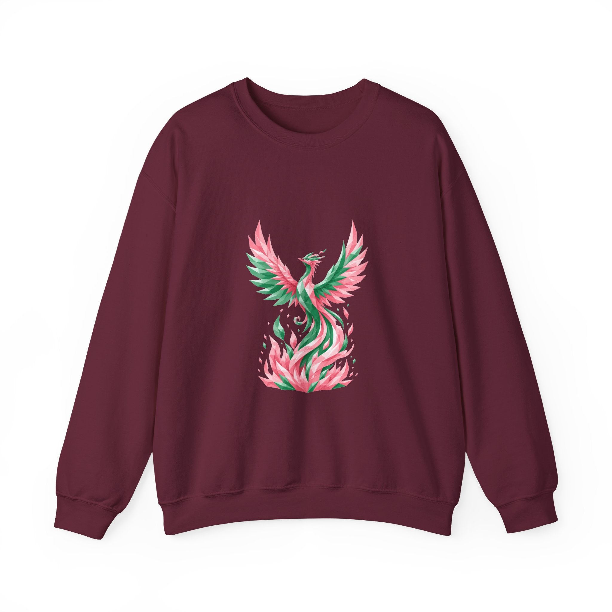 Matching Couple Sweatshirt - Dragon & Phoenix Matching Couple Premium Fleece Sweatshirt Geometric Art His Hers Love Gift - Design B