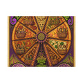 Pizza Ferris Wheel Wall Art Canvas 24×36 Psychedelic Dining Room Decor Maximalist Print