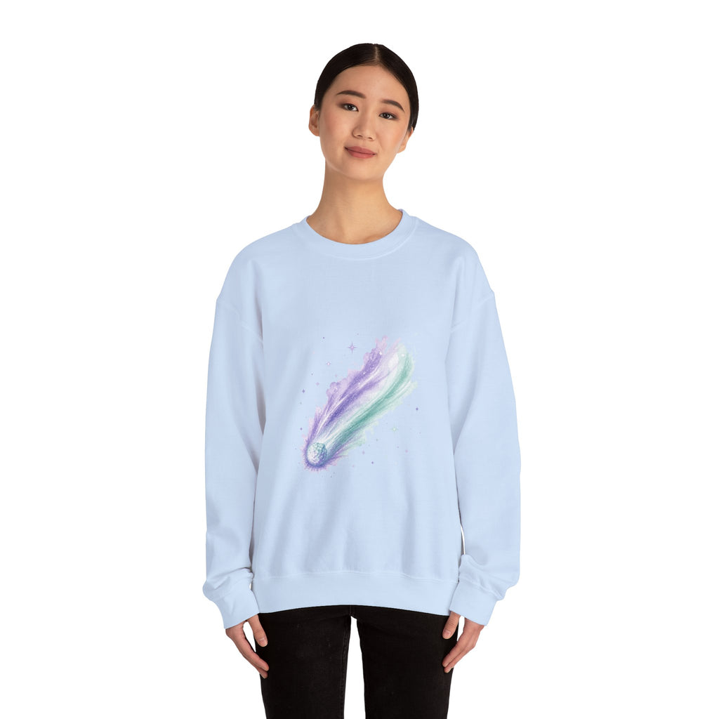 Matching Couple Sweatshirt - Comet & Asteroid Matching Couple Premium Fleece Sweatshirt Watercolor Art His Hers Birthday Gift - Design A