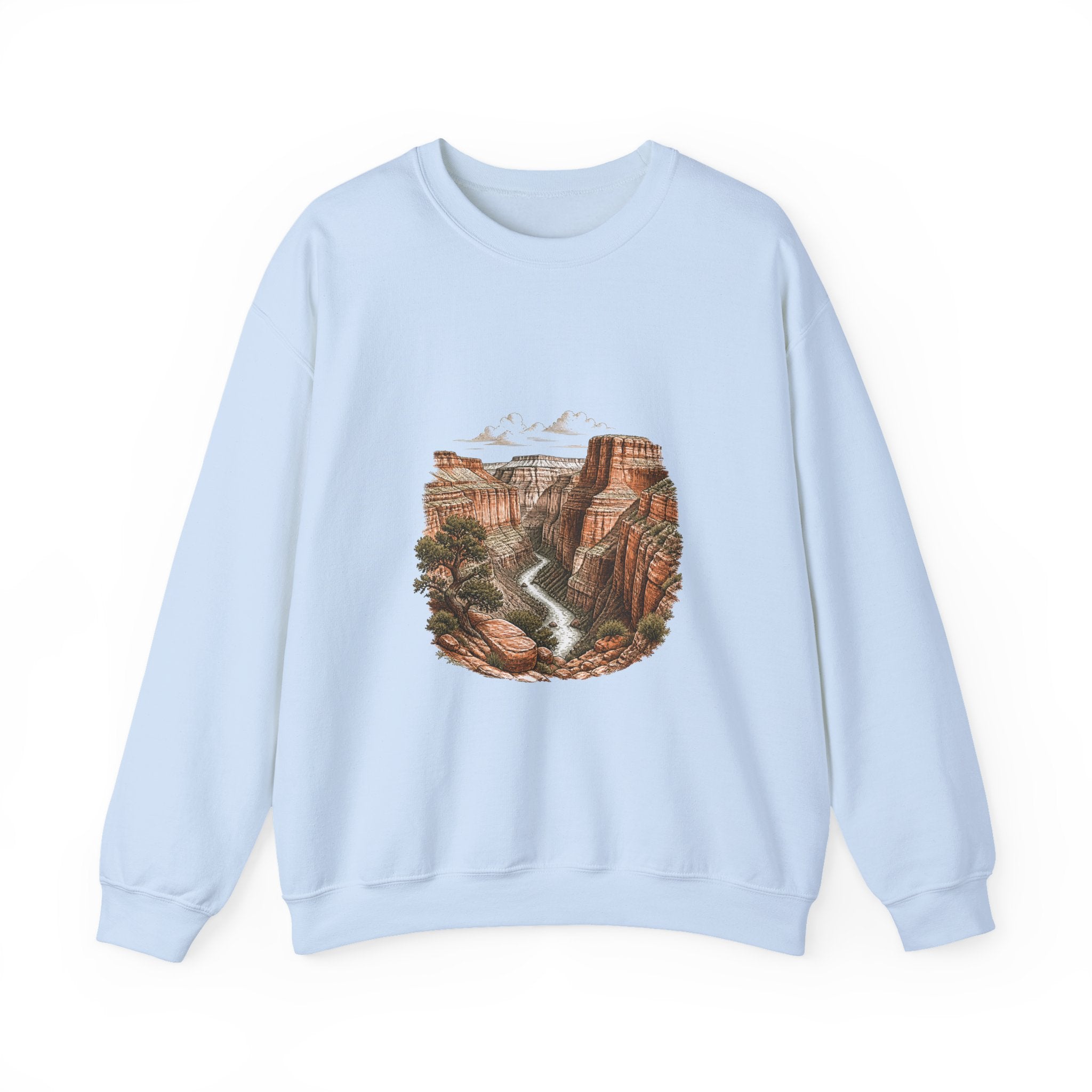Matching Couple Sweatshirt - Lavender Fields & Canyon Matching Couple Premium Fleece Sweatshirt Hand-Drawn Art His Hers Anniversary Gift - Design B
