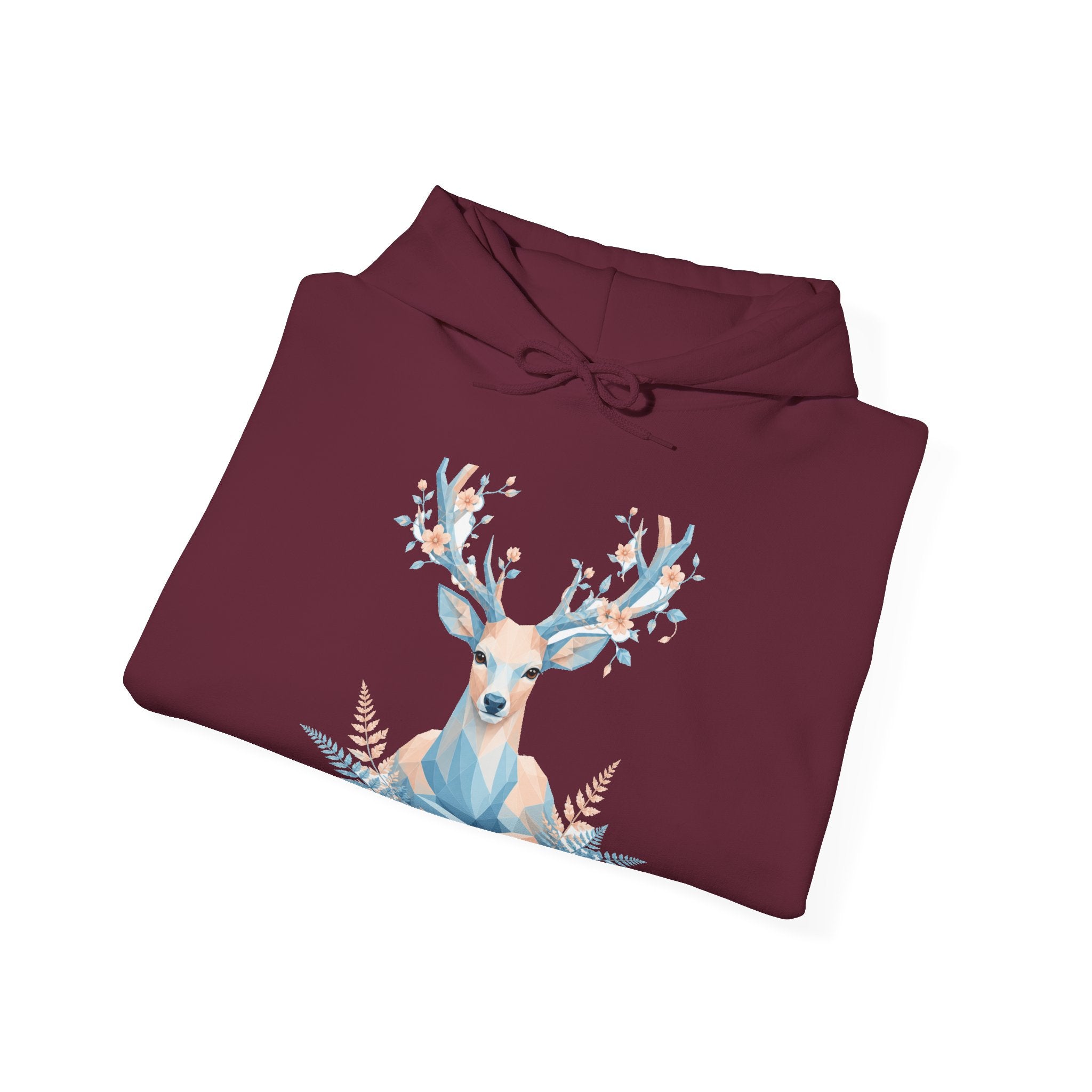 Matching Couple Sweatshirt - Bear & Deer Matching Couple Hooded Sweatshirt Geometric Art His Hers Couple Gift - Design B
