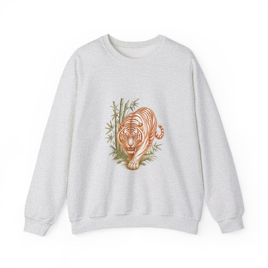 Matching Couple Sweatshirt - Tiger & Crane Matching Couple Premium Fleece Sweatshirt Vintage Art His Hers Honeymoon Gift - Design A
