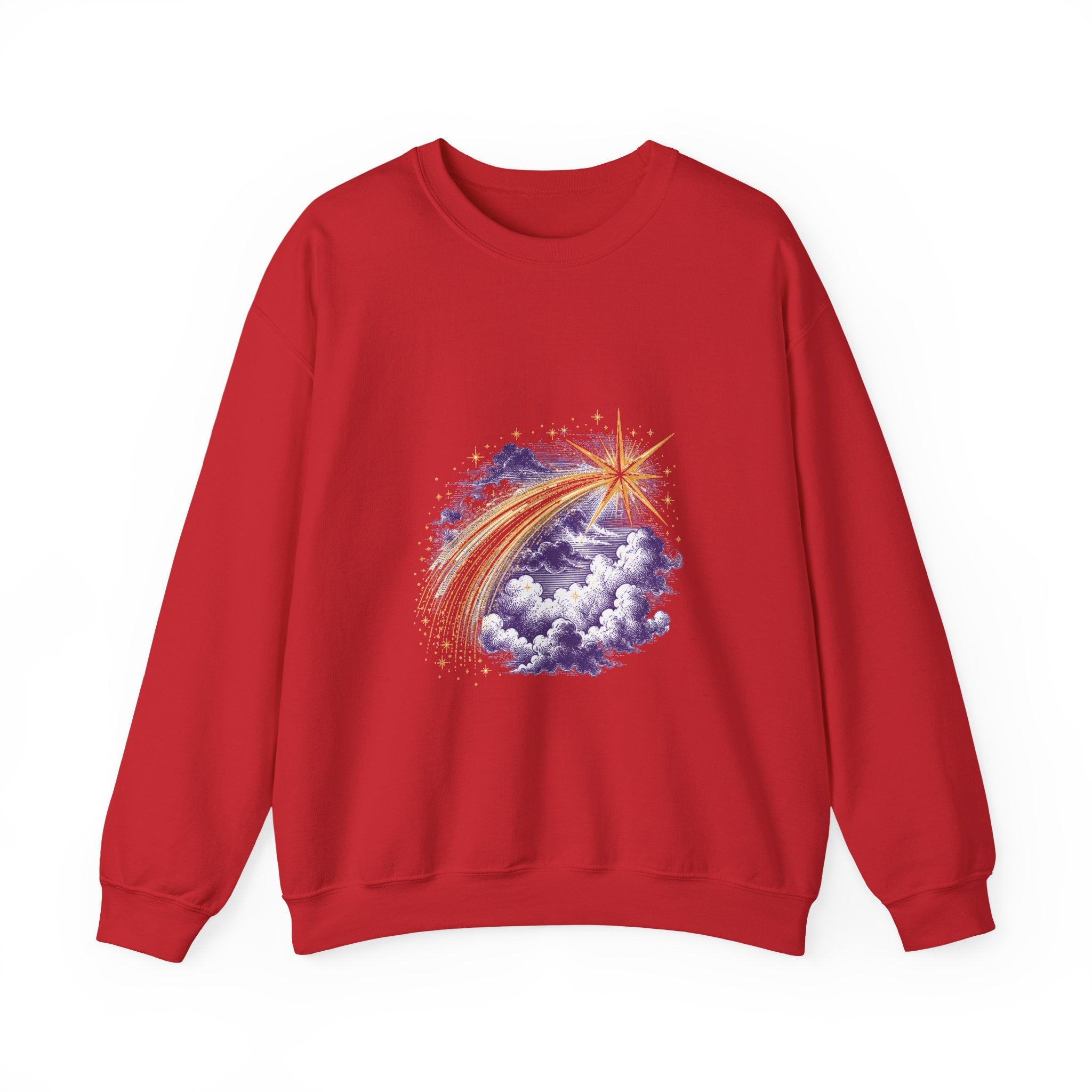 Matching Couple Sweatshirt - Shooting Star & North Star Matching Couple Comfort Colors Crew Vintage Art His Hers Honeymoon Gift - Design A