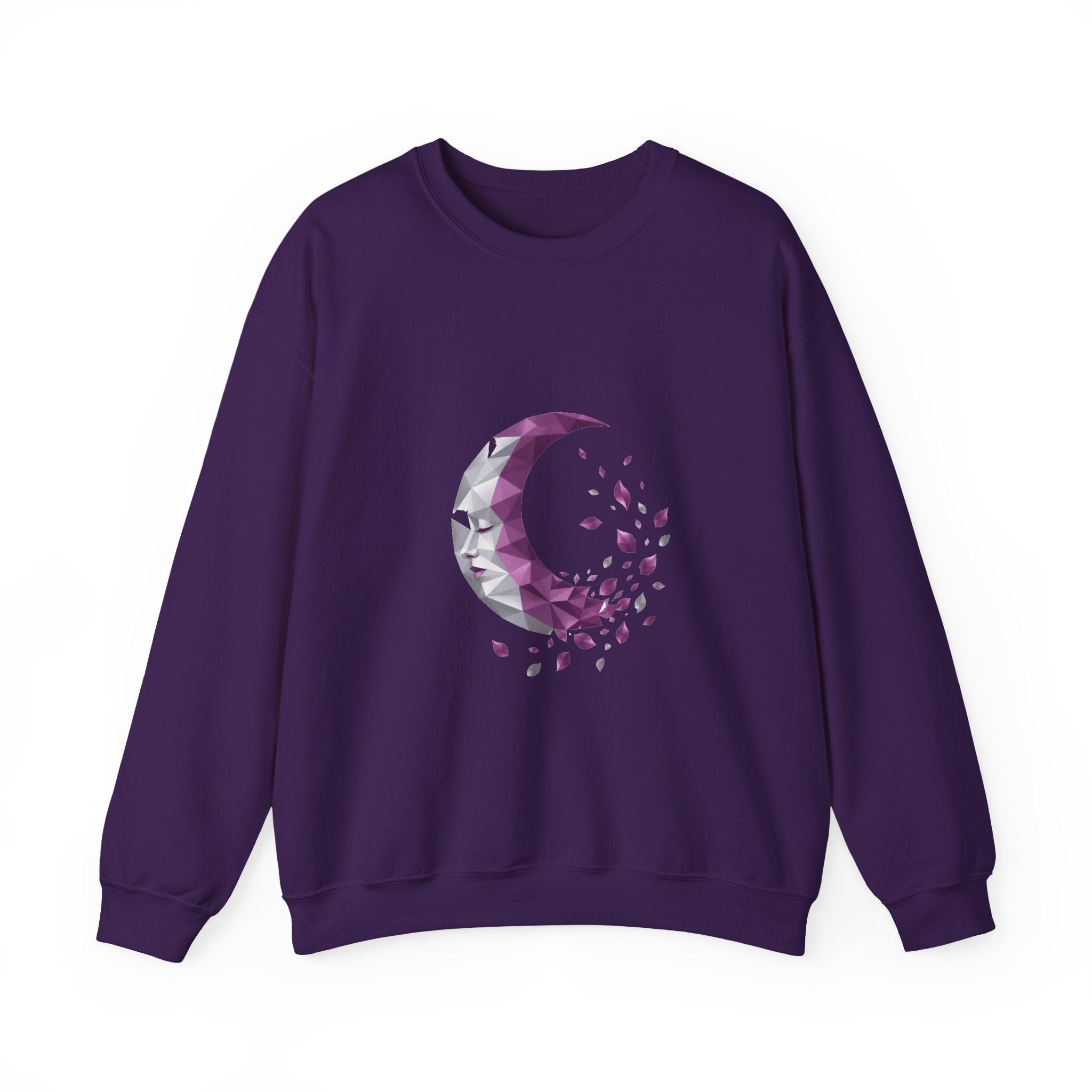 Matching Couple Sweatshirt - Waxing & Waning Moon Matching Couple Premium Fleece Sweatshirt Geometric Art His Hers Love Gift - Design B