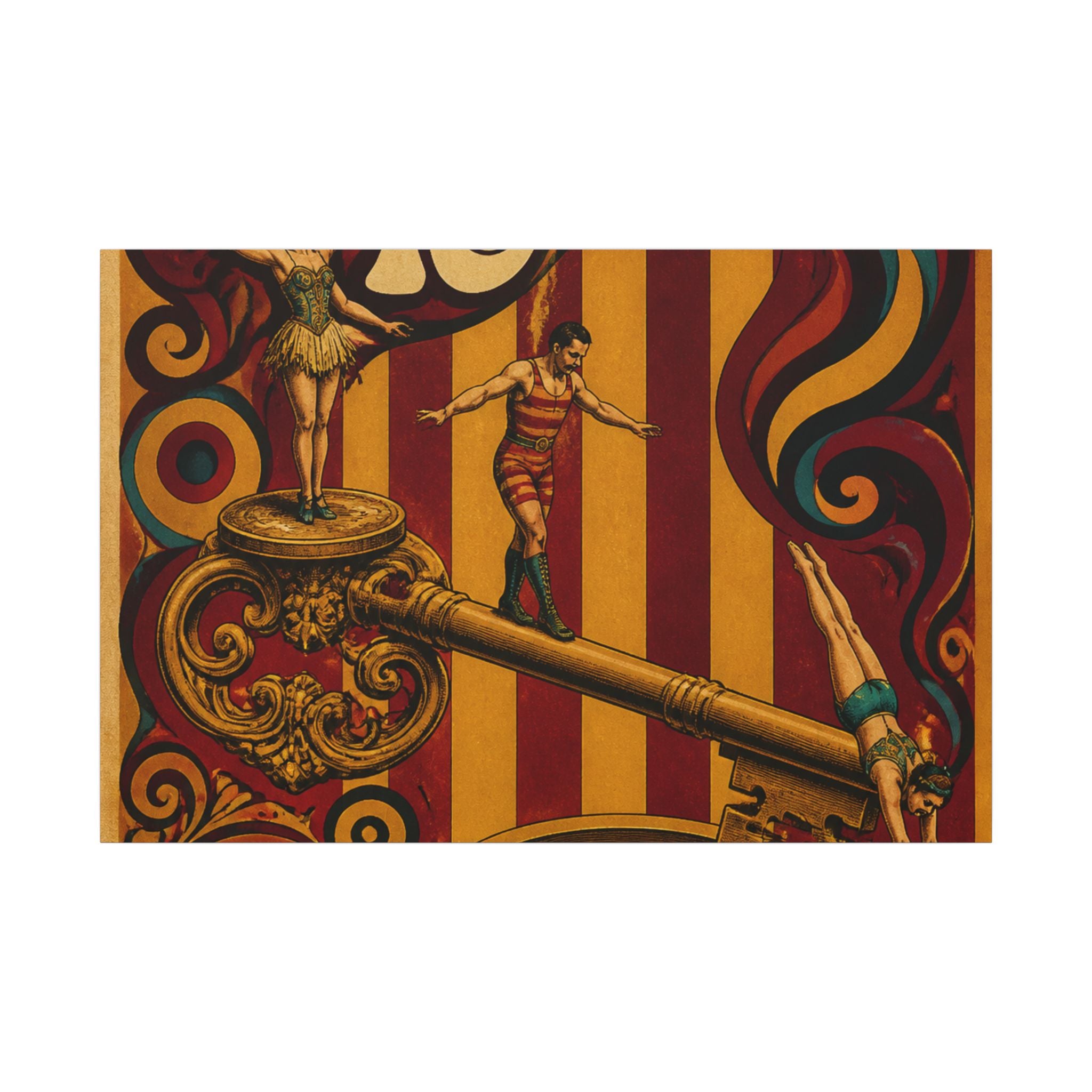 Giant Key Performance Wall Art Canvas 24×36 Psychedelic Dining Room Decor Maximalist Print