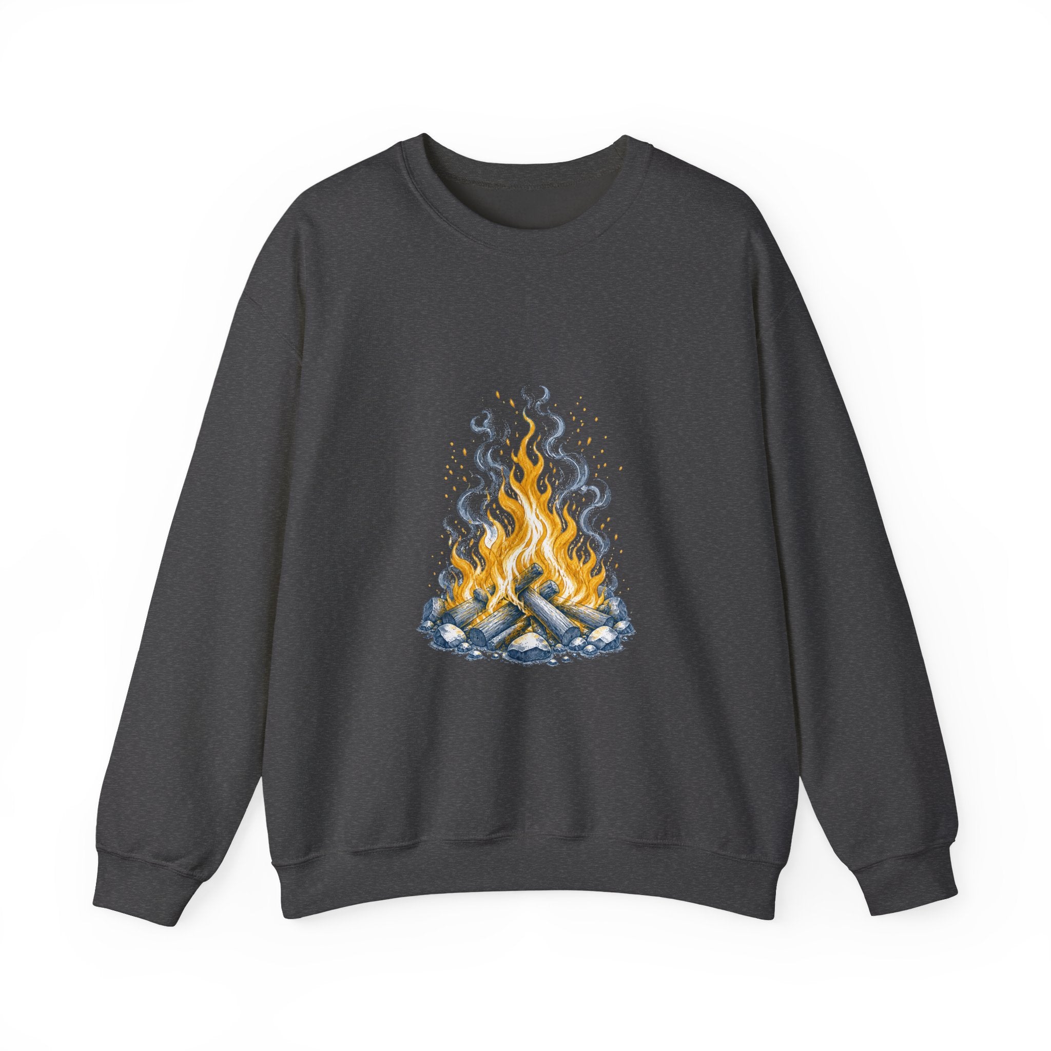 Matching Couple Sweatshirt - Wildfire & Waterfall Matching Couple Comfort Colors Crew Hand-Drawn Art His Hers Anniversary Gift - Design A