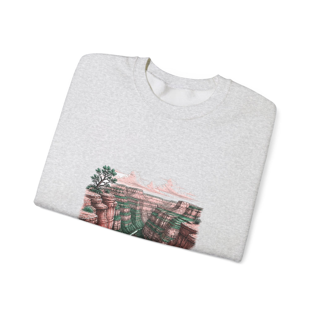 Matching Couple Sweatshirt - Lavender Fields & Canyon Matching Couple Comfort Colors Crew Hand-Drawn Art His Hers Anniversary Gift - Design B