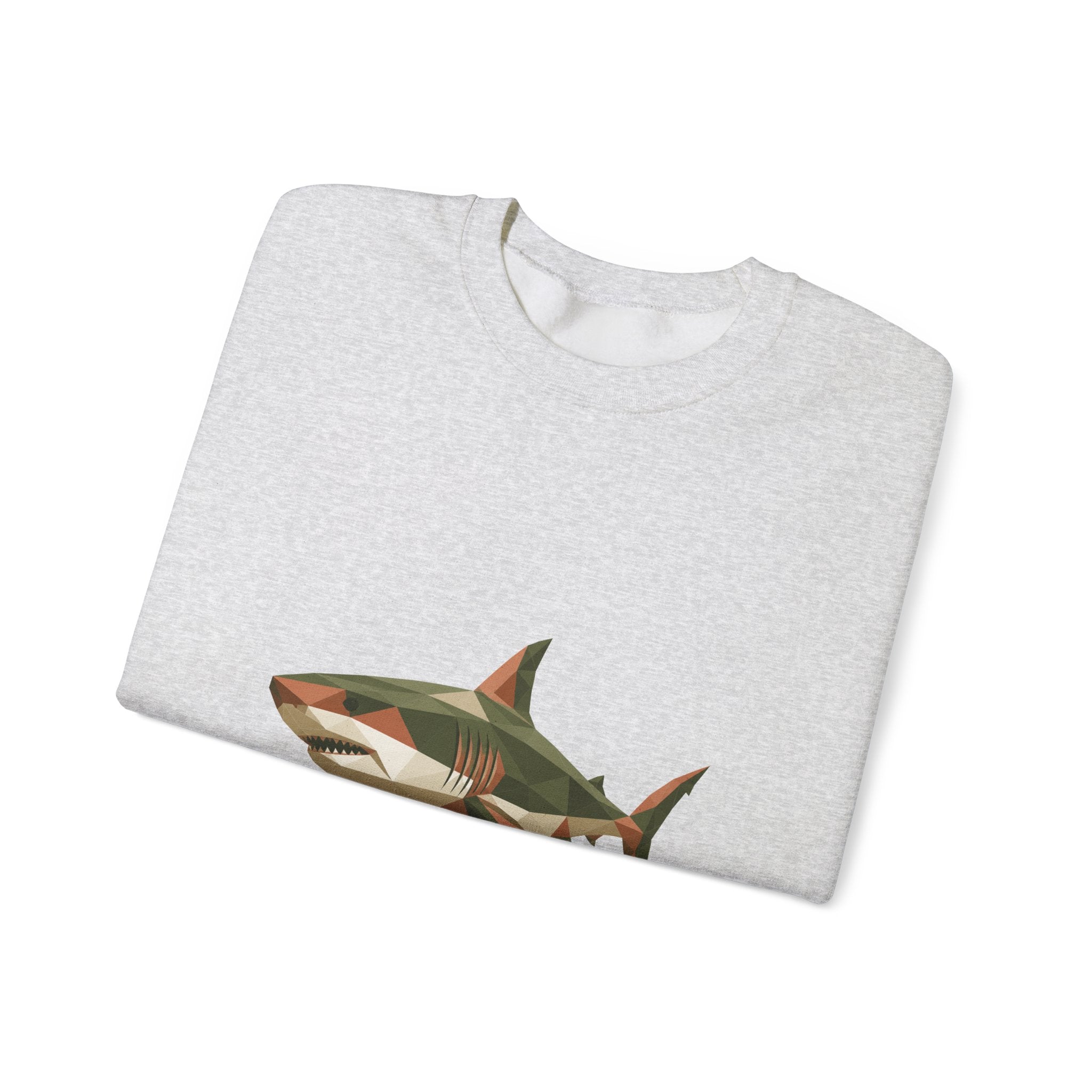 Matching Couple Sweatshirt - Shark & Dolphin Matching Couple Crewneck Sweatshirt Geometric Art His Hers Couple Gift - Design A