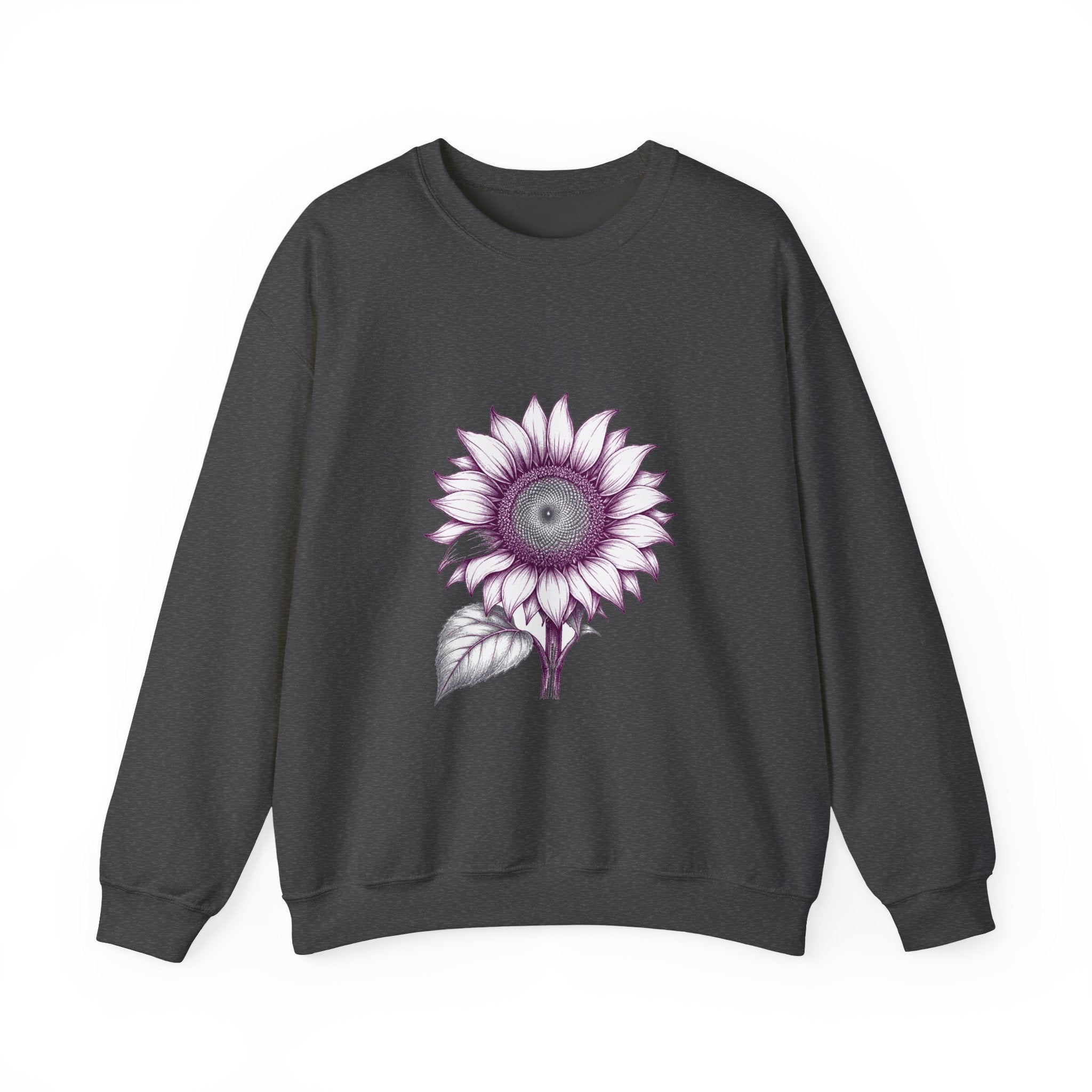 Matching Couple Sweatshirt - Sunflower & Moonflower Matching Couple Premium Fleece Sweatshirt Hand-Drawn Art His Hers Anniversary Gift - Design A