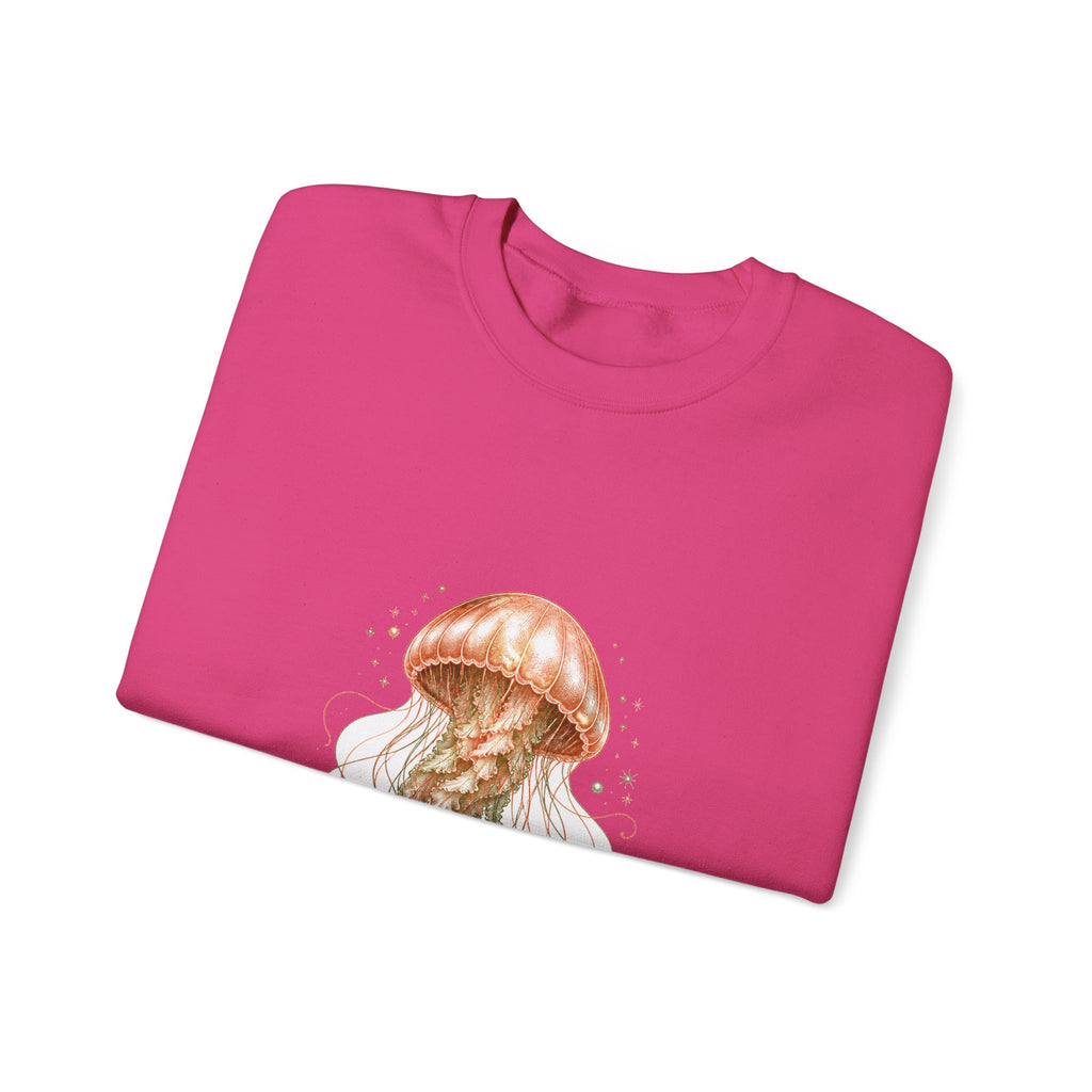 Matching Couple Sweatshirt - Octopus & Jellyfish Matching Couple Comfort Colors Crew Hand-Drawn Art His Hers Anniversary Gift - Design B