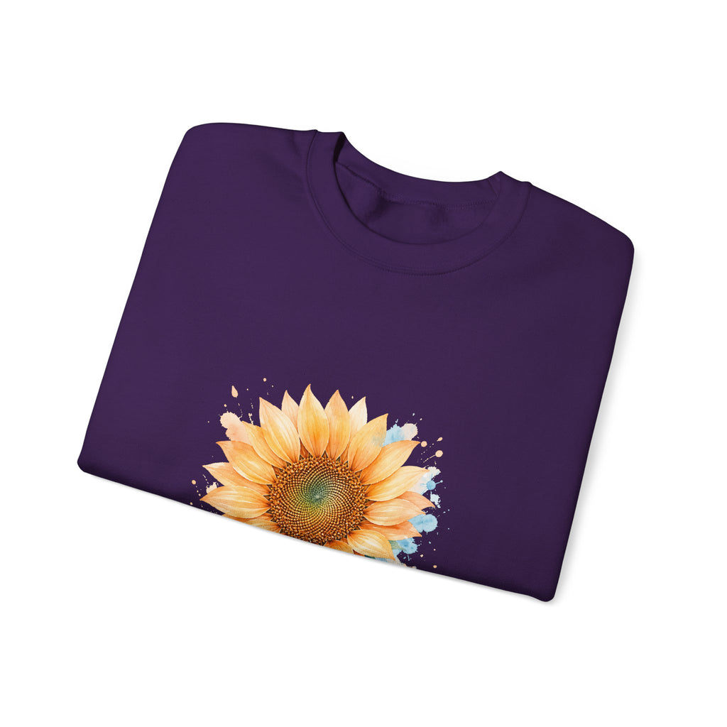 Matching Couple Sweatshirt - Sunflower & Moonflower Matching Couple Crewneck Sweatshirt Watercolor Art His Hers Engagement Gift - Design A