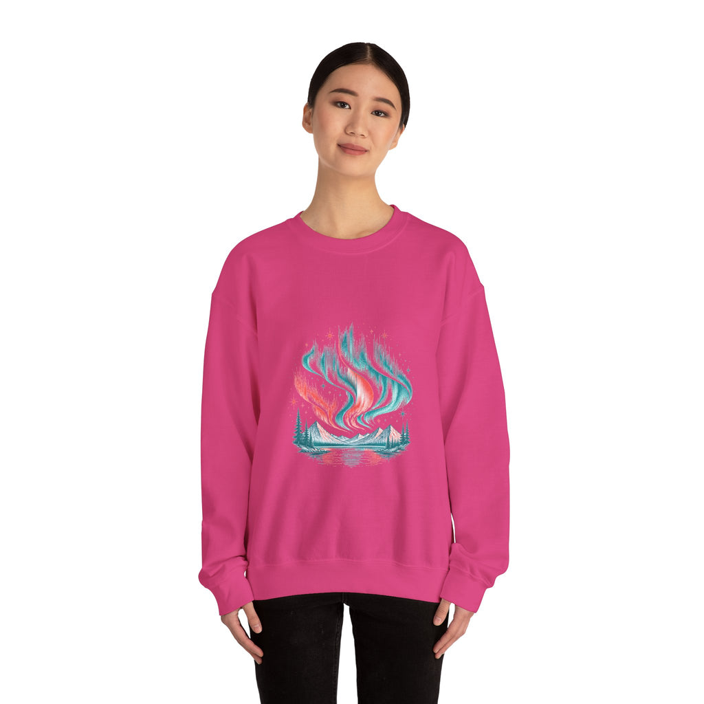 Matching Couple Sweatshirt - Aurora & Southern Cross Matching Couple Comfort Colors Crew Hand-Drawn Art His Hers Anniversary Gift - Design A