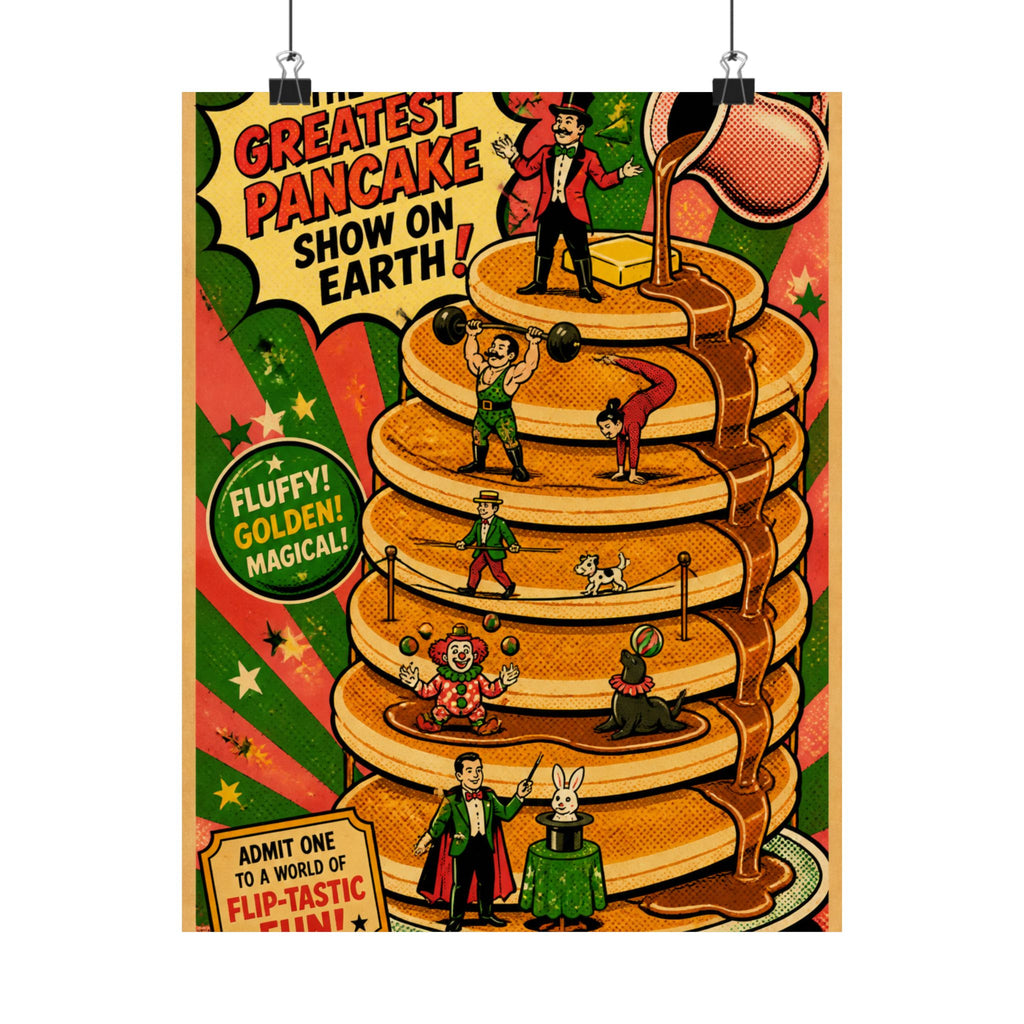 Pancake Stack Platform Wall Art Poster 18×24 Pop Art Living Room Decor Maximalist Print