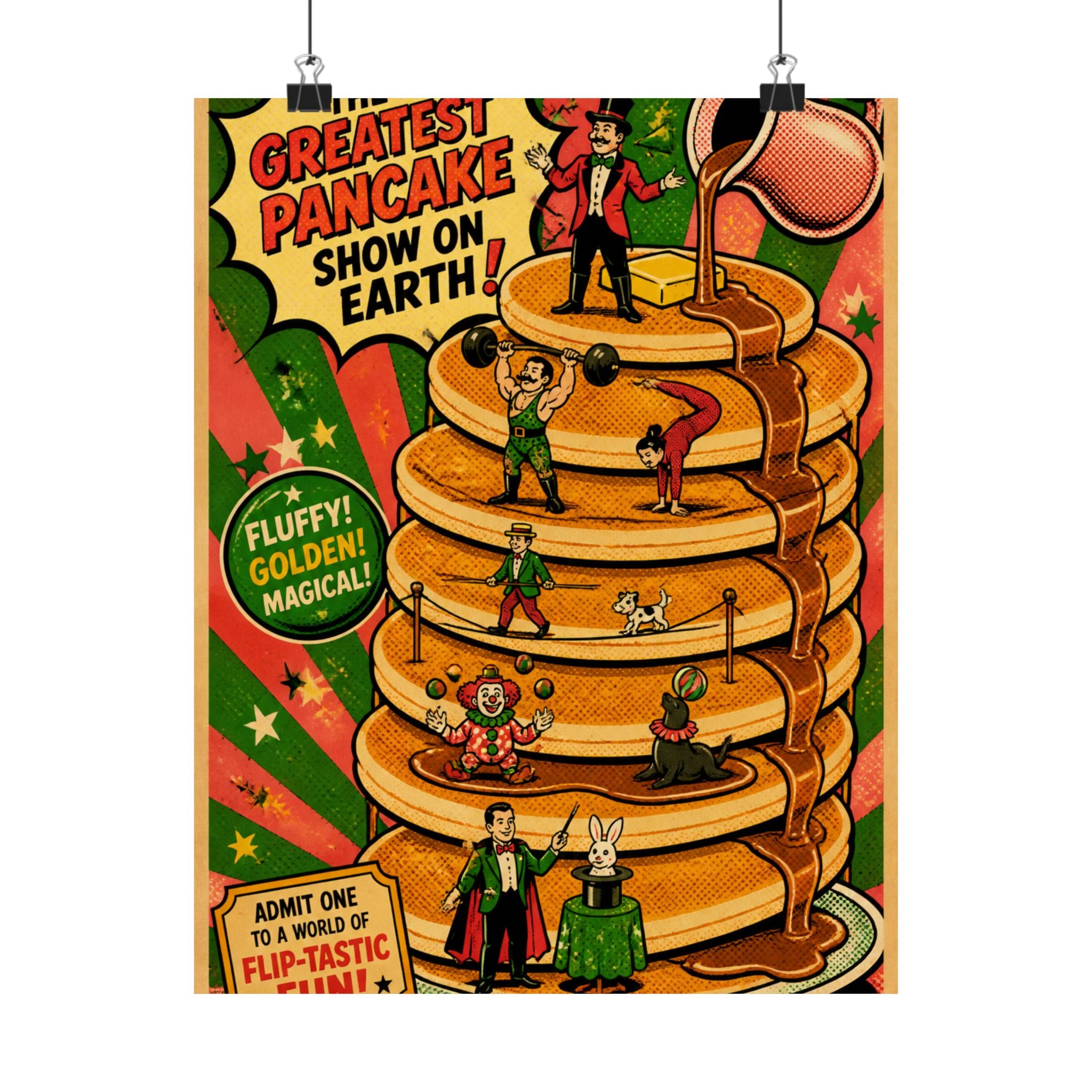 Pancake Stack Platform Wall Art Poster 18×24 Pop Art Living Room Decor Maximalist Print