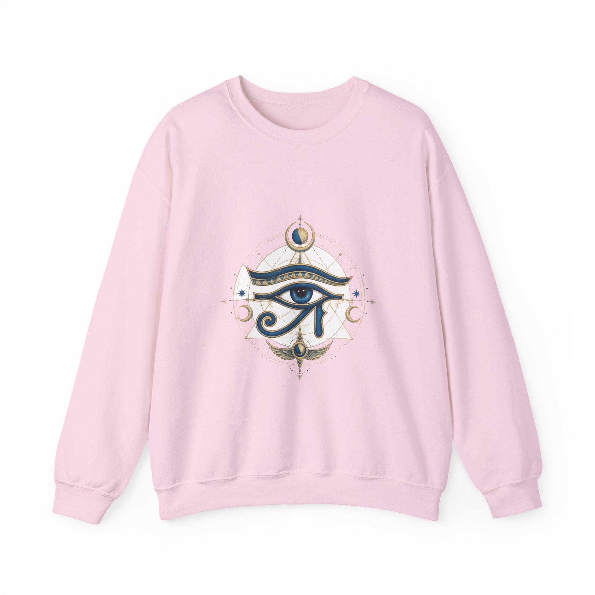 Matching Couple Sweatshirt - Eye of Ra & Horus Matching Couple Comfort Colors Crew Hand-Drawn Art His Hers Anniversary Gift - Design B