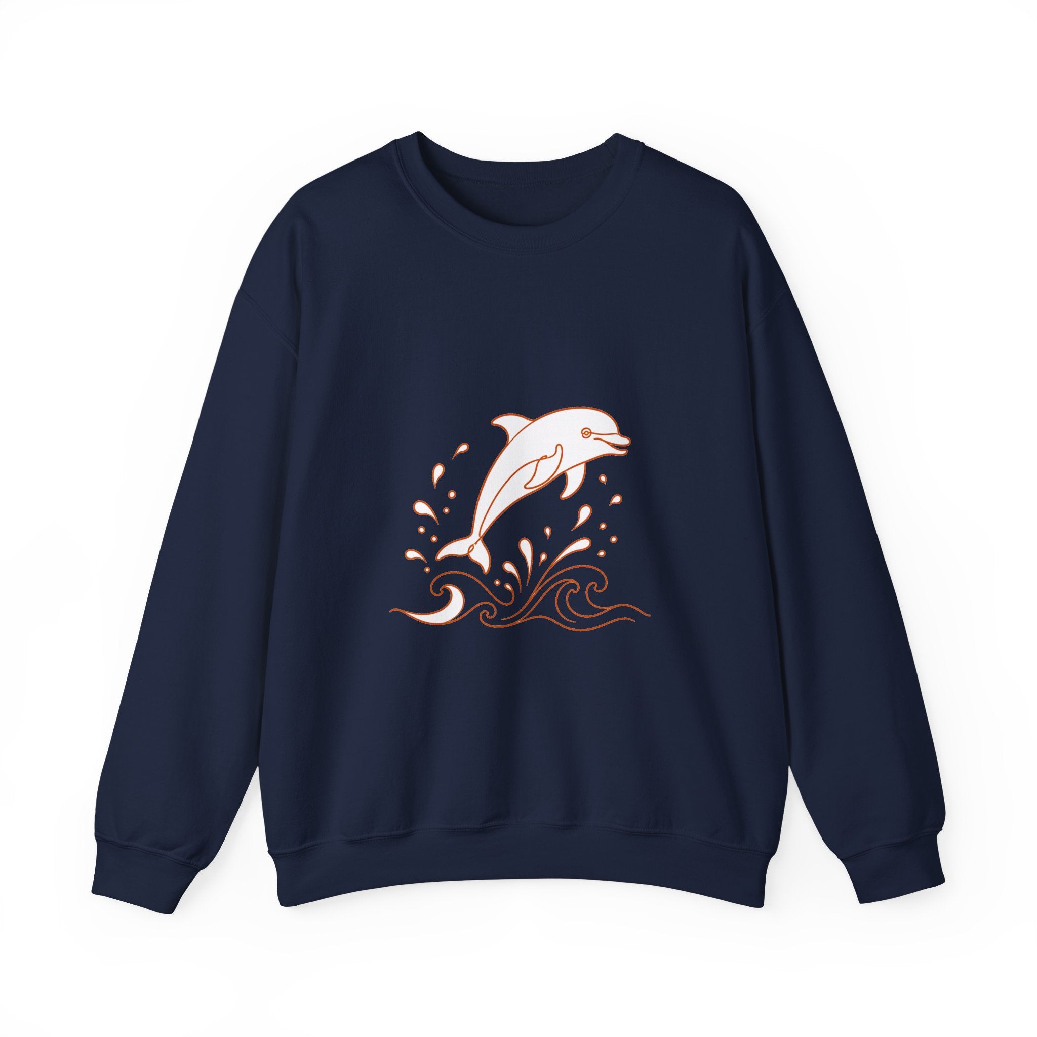 Matching Couple Sweatshirt - Shark & Dolphin Matching Couple Crewneck Sweatshirt Minimalist Art His Hers Valentine Gift - Design B