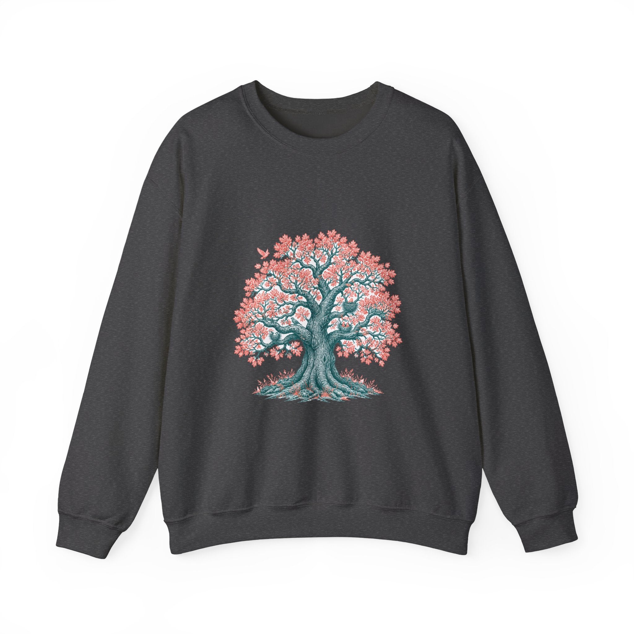 Matching Couple Sweatshirt - Ancient Oak & Deep Roots Matching Couple Crewneck Sweatshirt Hand-Drawn Art His Hers Best Friend Gift - Design A