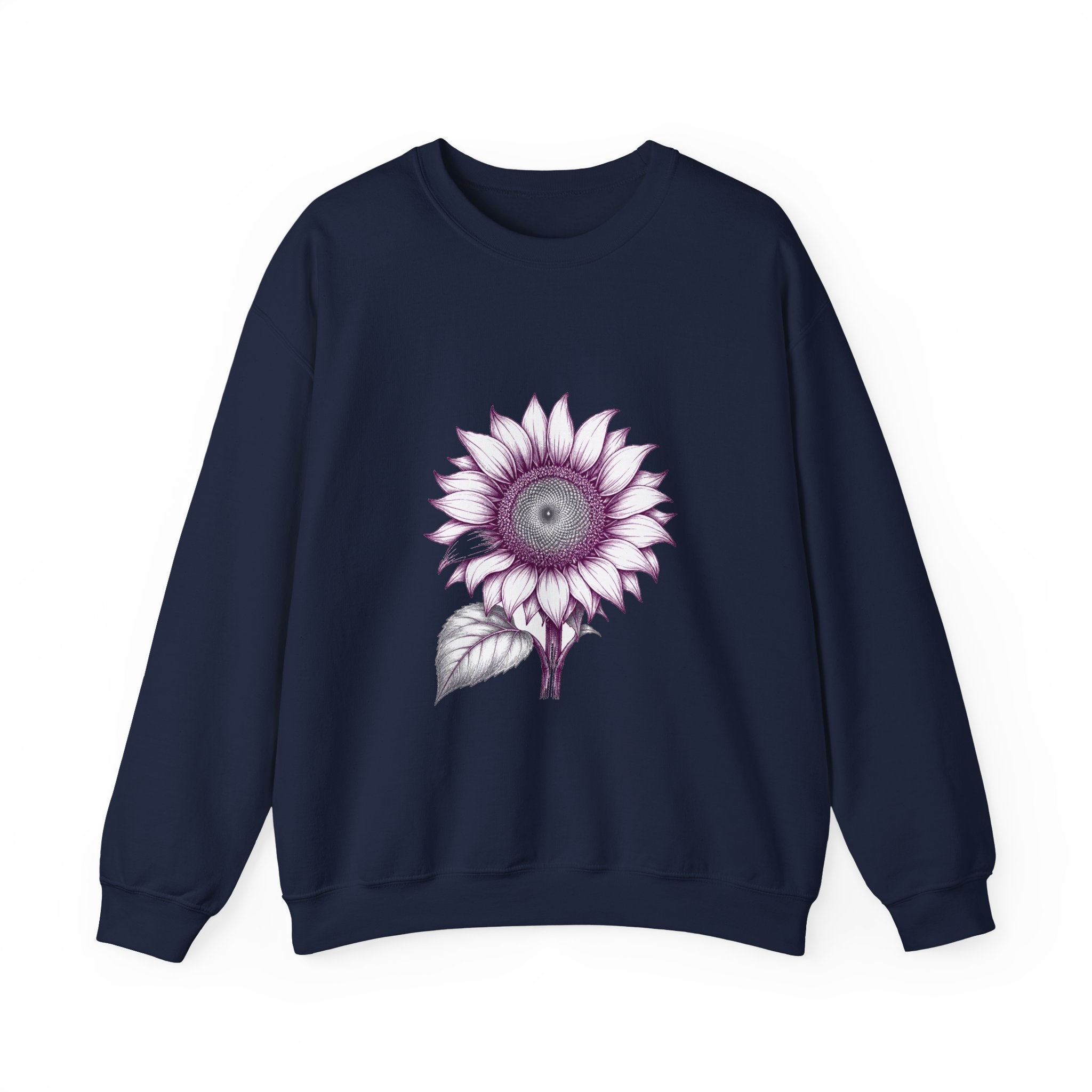 Matching Couple Sweatshirt - Sunflower & Moonflower Matching Couple Premium Fleece Sweatshirt Hand-Drawn Art His Hers Anniversary Gift - Design A