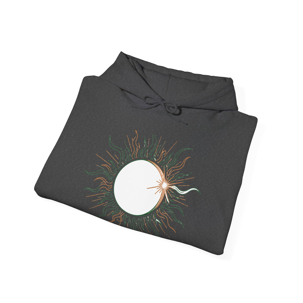 Matching Couple Sweatshirt - Solar & Lunar Eclipse Matching Couple Hooded Sweatshirt Minimalist Art His Hers Valentine Gift - Design A