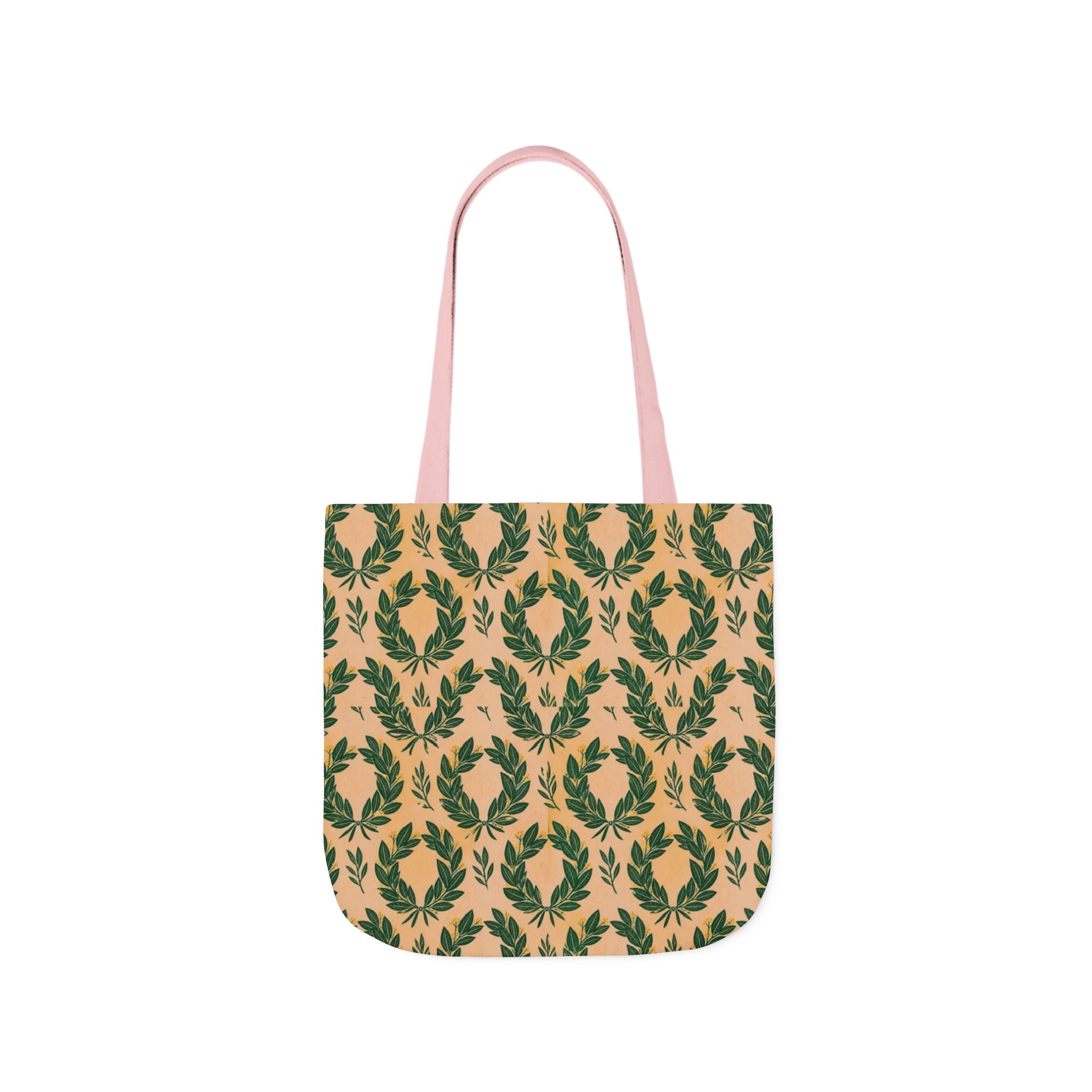 Bay Laurel Wreath Canvas Tote Bag Mediterranean Kitchen Linocut Design Italian Cottagecore Gift