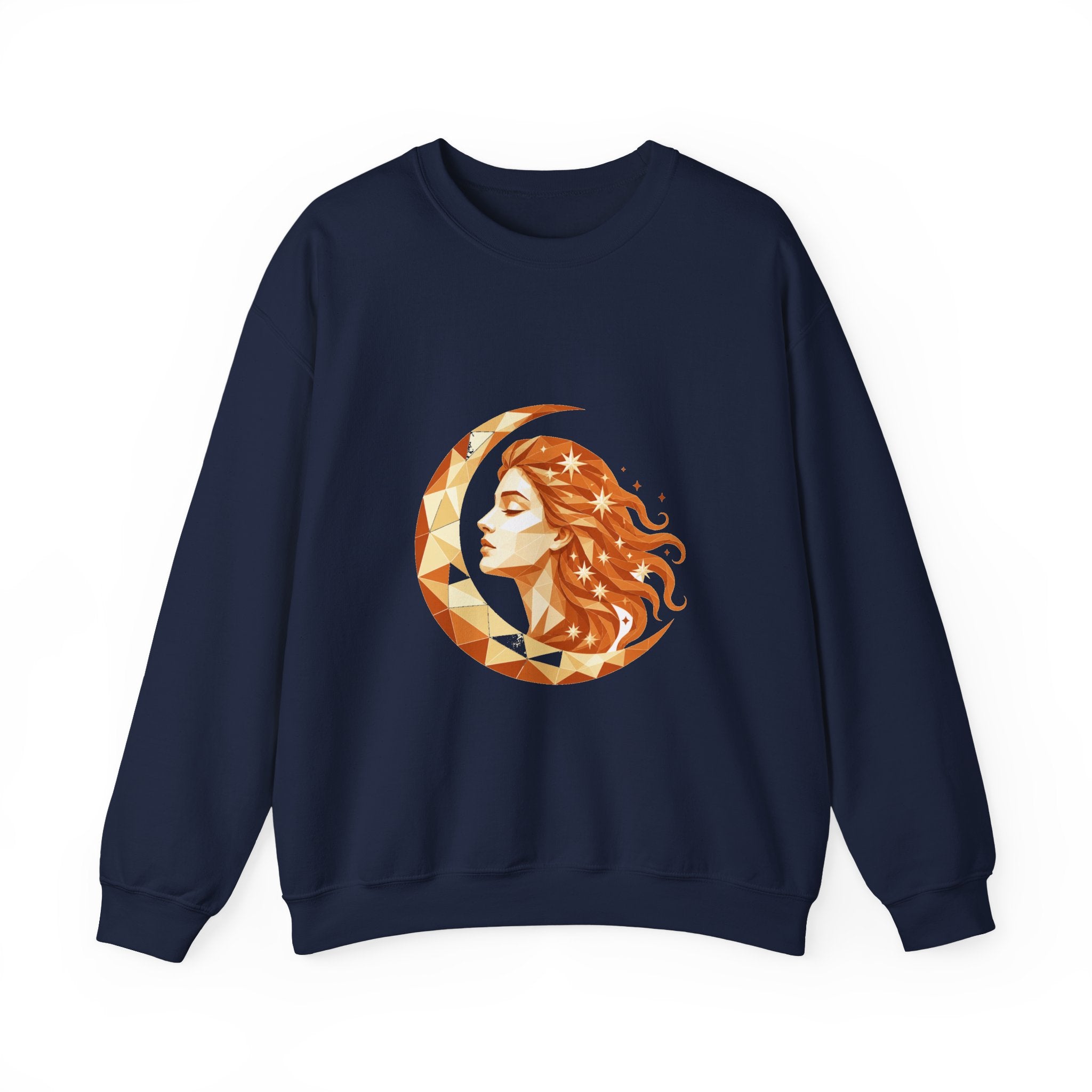 Matching Couple Sweatshirt - Helios & Selene Matching Couple Crewneck Sweatshirt Geometric Art His Hers Couple Gift - Design B