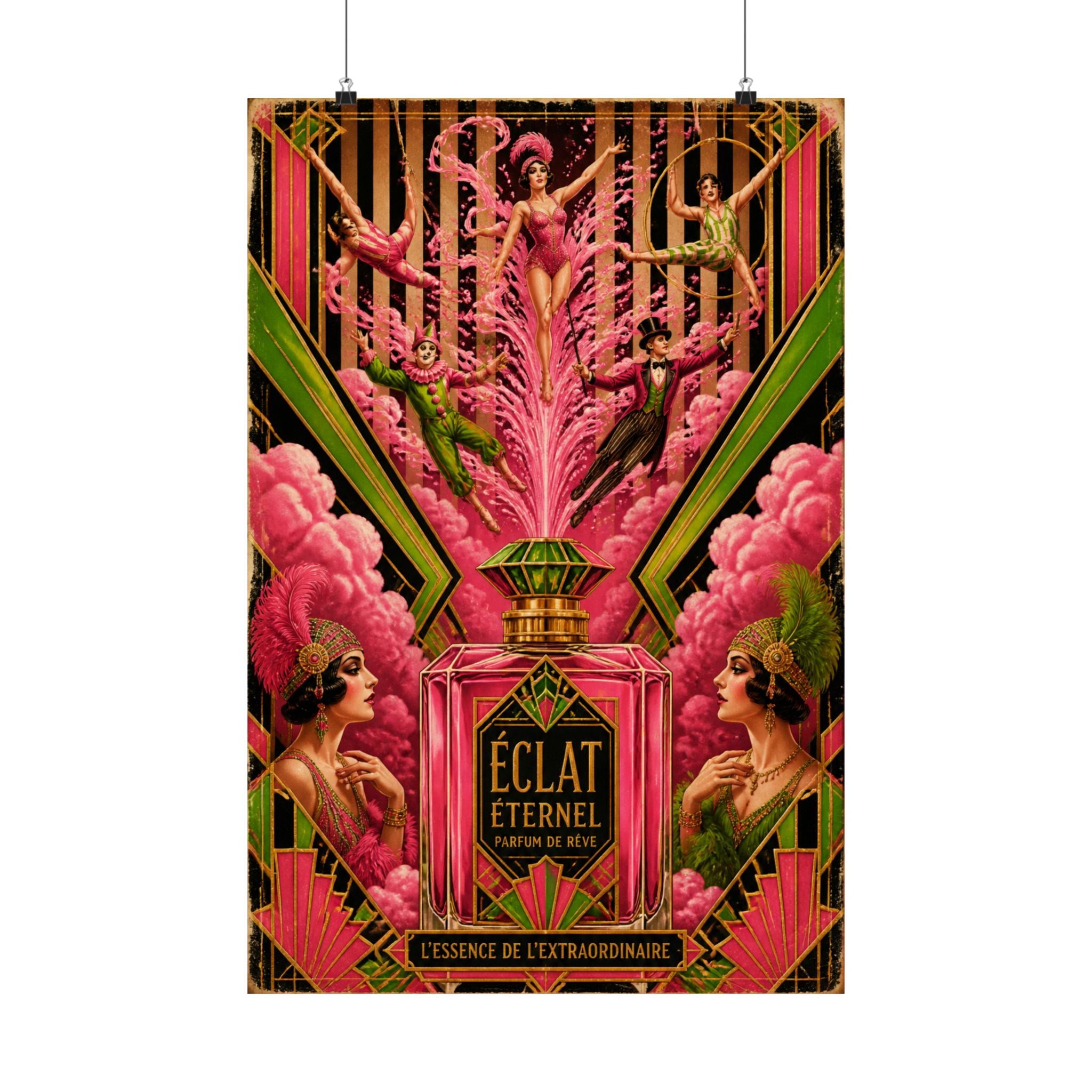 Perfume Bottle Fountain Wall Art Poster 18×24 Art Deco Entryway Decor Maximalist Print