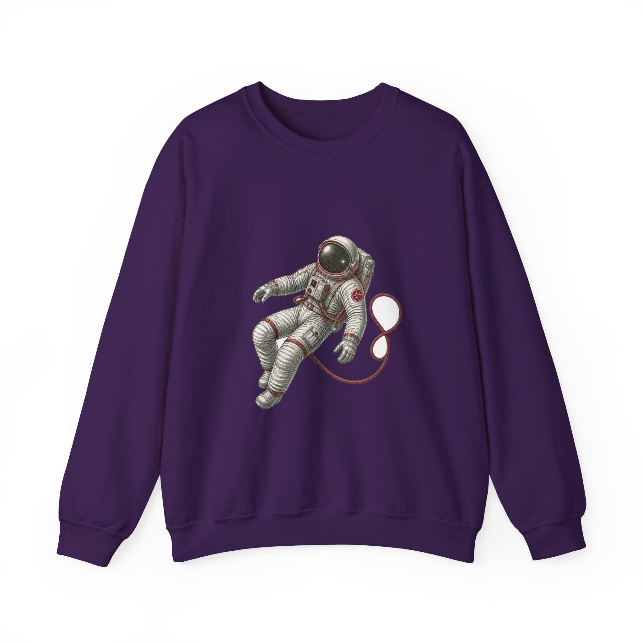 Matching Couple Sweatshirt - Astronaut & Planet Matching Couple Crewneck Sweatshirt Vintage Art His Hers Wedding Gift - Design A
