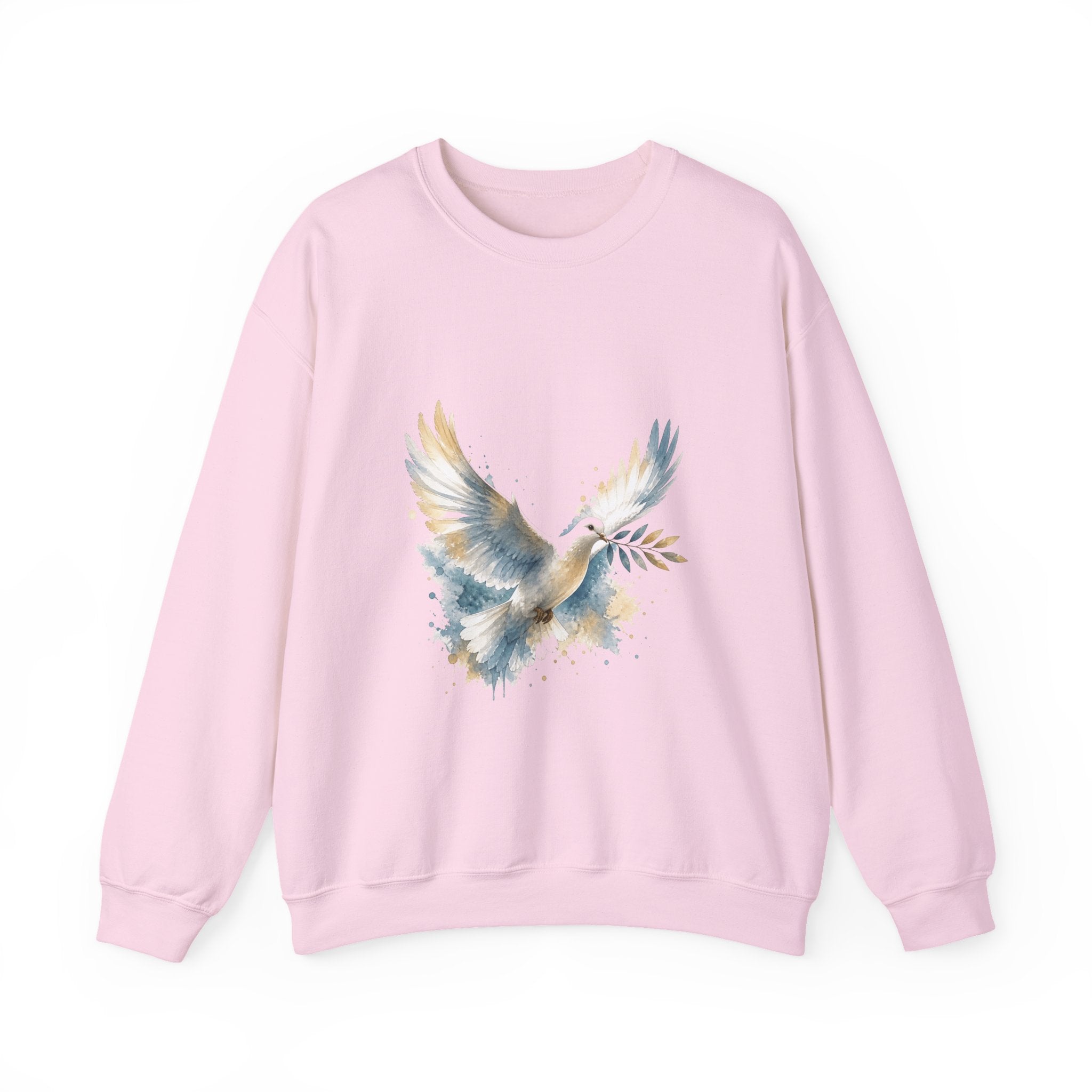 Matching Couple Sweatshirt - Wolf & Dove Matching Couple Premium Fleece Sweatshirt Watercolor Art His Hers Birthday Gift - Design B