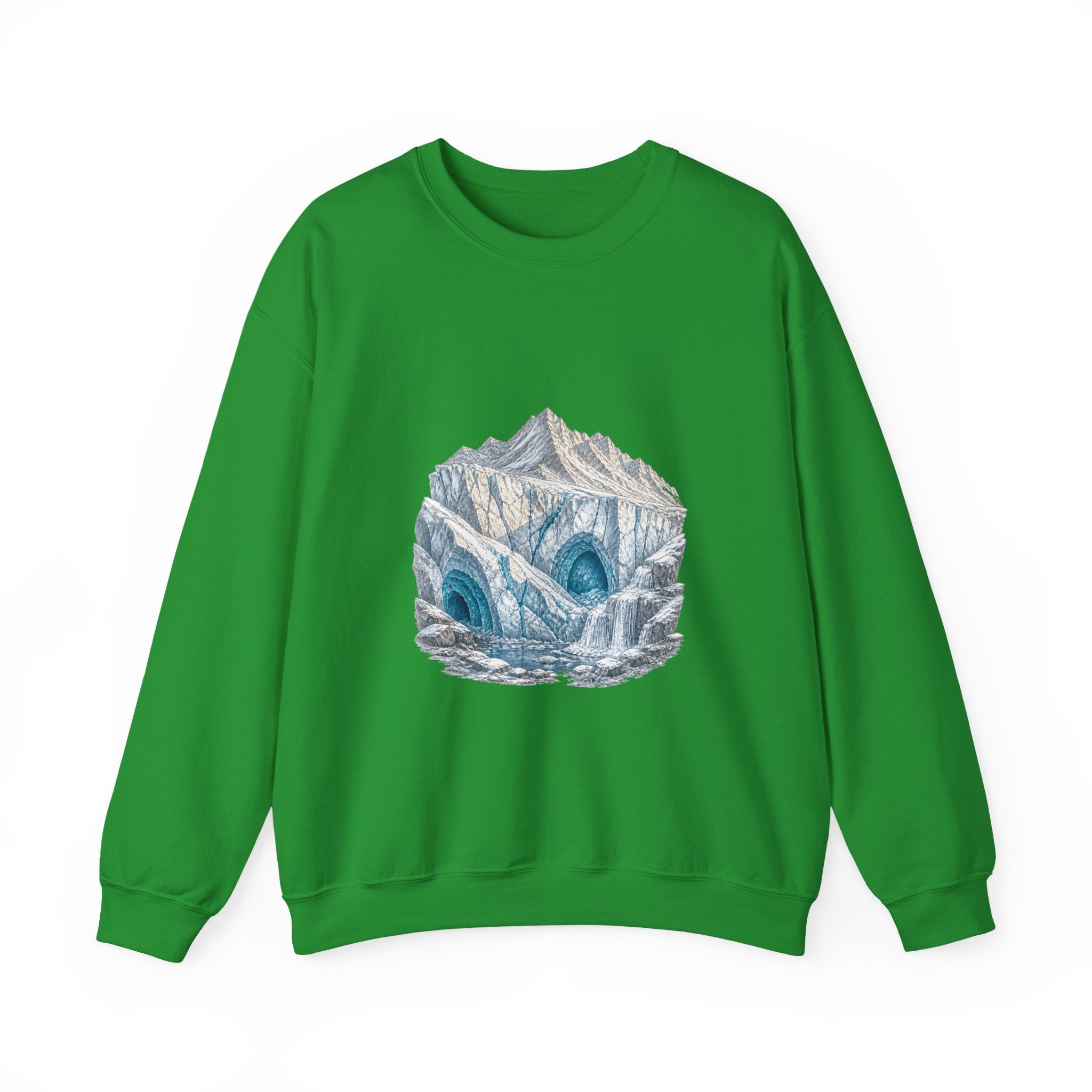 Matching Couple Sweatshirt - Volcano & Glacier Matching Couple Comfort Colors Crew Hand-Drawn Art His Hers Anniversary Gift - Design B