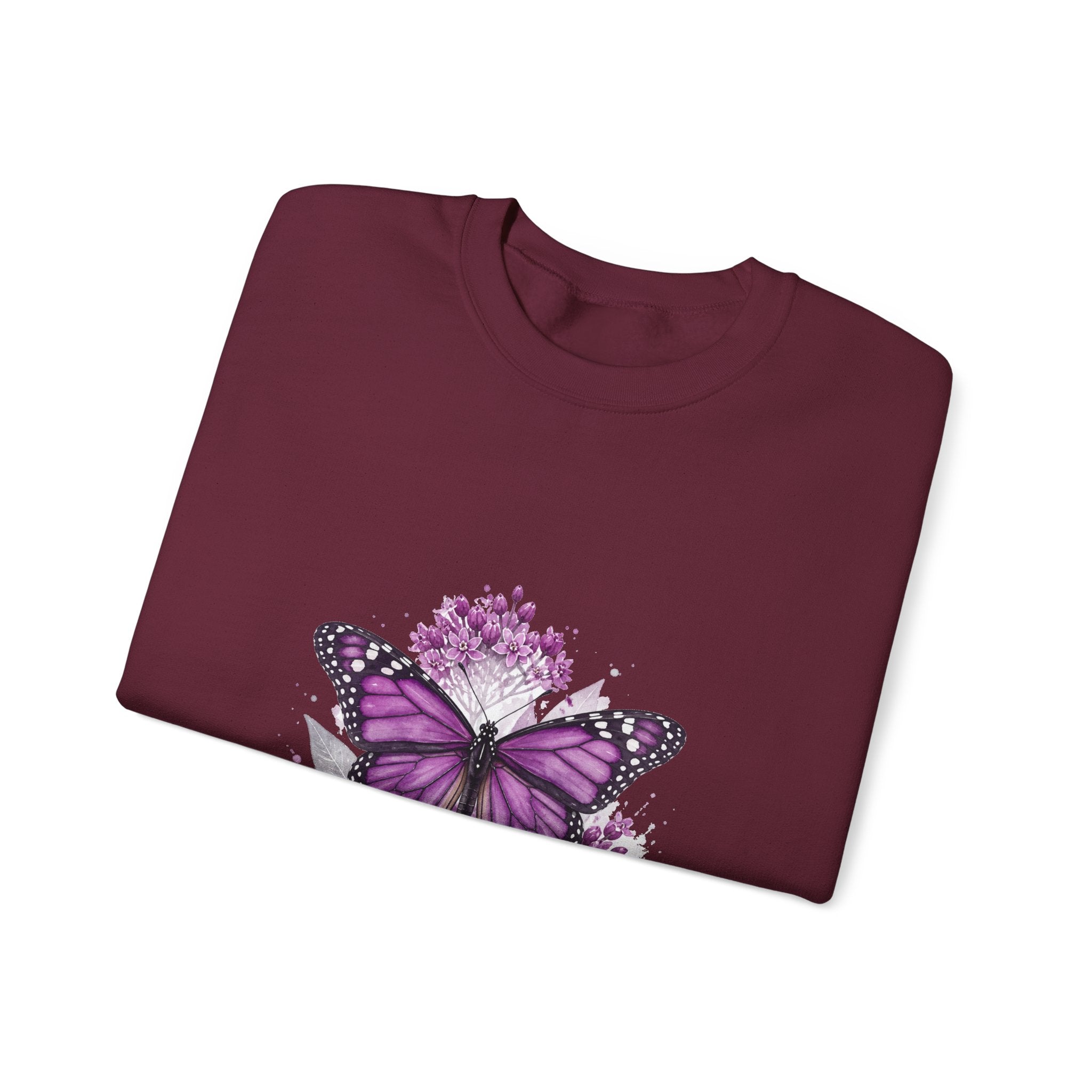 Matching Couple Sweatshirt - Butterfly & Moth Matching Couple Premium Fleece Sweatshirt Watercolor Art His Hers Birthday Gift - Design A