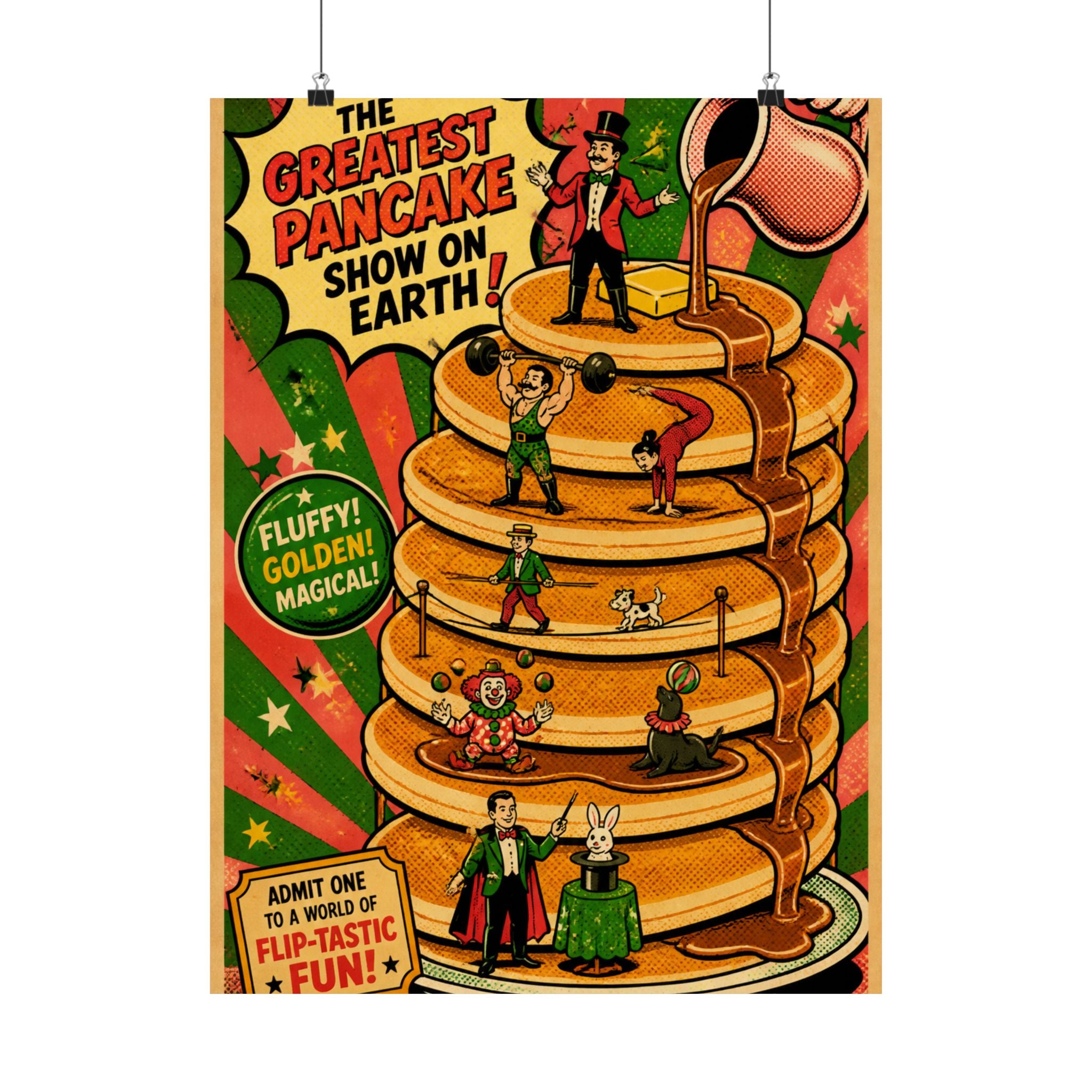 Pancake Stack Platform Wall Art Poster 18×24 Pop Art Living Room Decor Maximalist Print