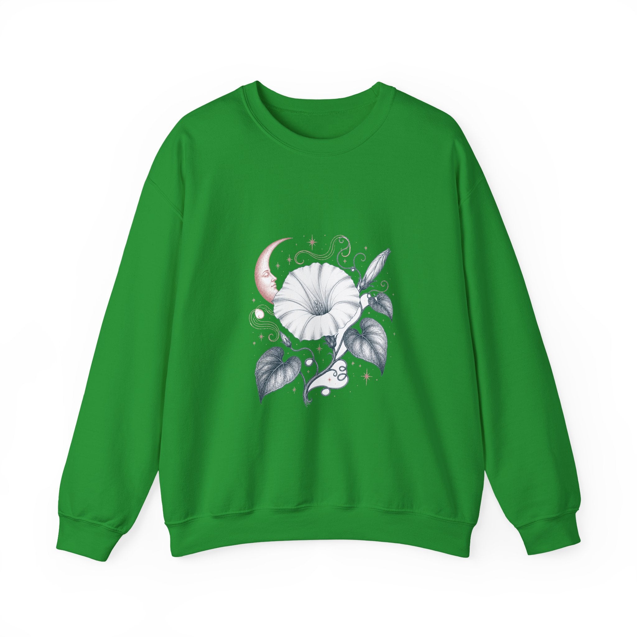 Matching Couple Sweatshirt - Sunflower & Moonflower Matching Couple Comfort Colors Crew Vintage Art His Hers Honeymoon Gift - Design B