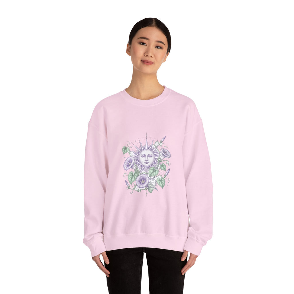 Matching Couple Sweatshirt - Sun & Moon Matching Couple Crewneck Sweatshirt Vintage Art His Hers Wedding Gift - Design B