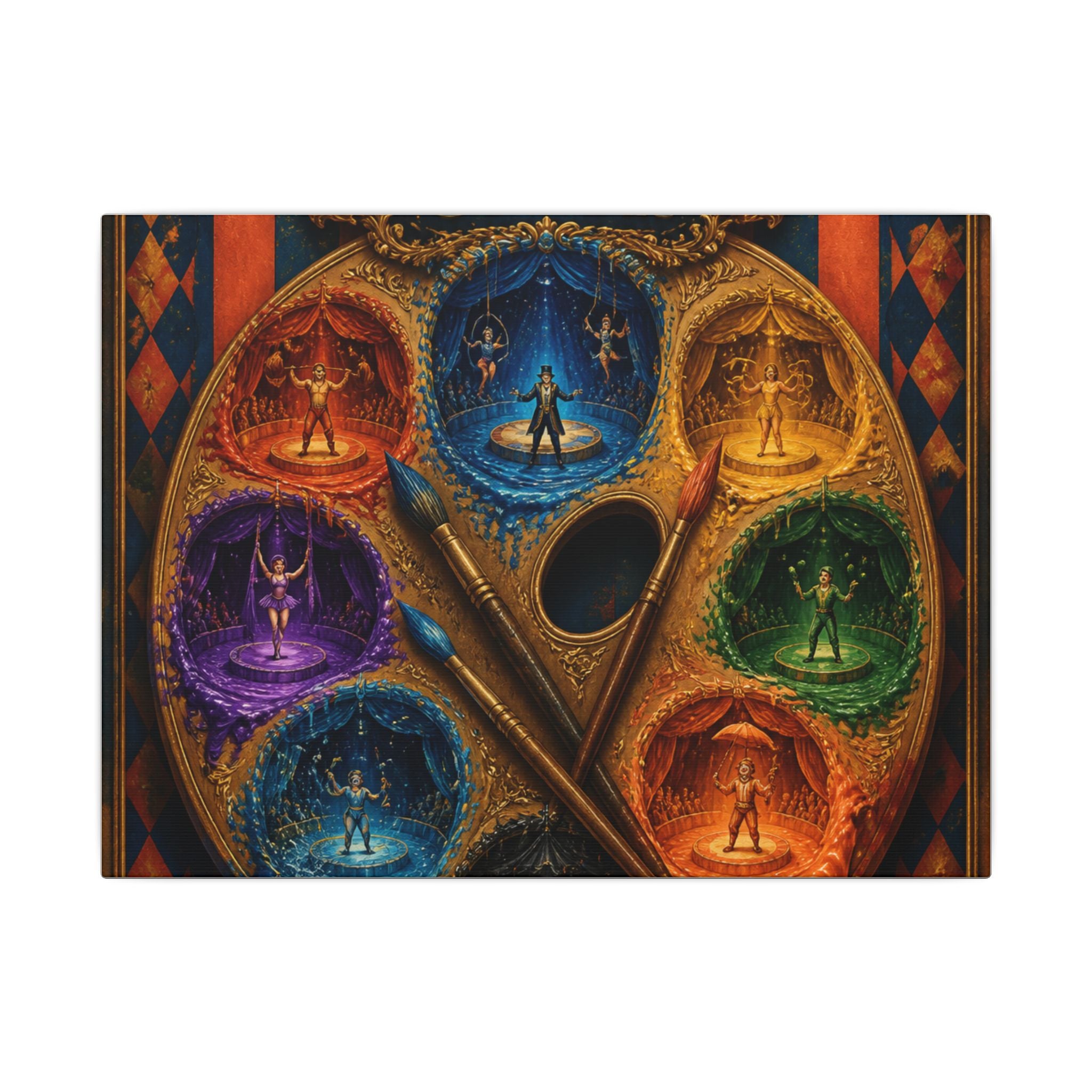 Paint Palette Stage Wall Art Canvas 16×20 Baroque Home Office Decor Maximalist Print