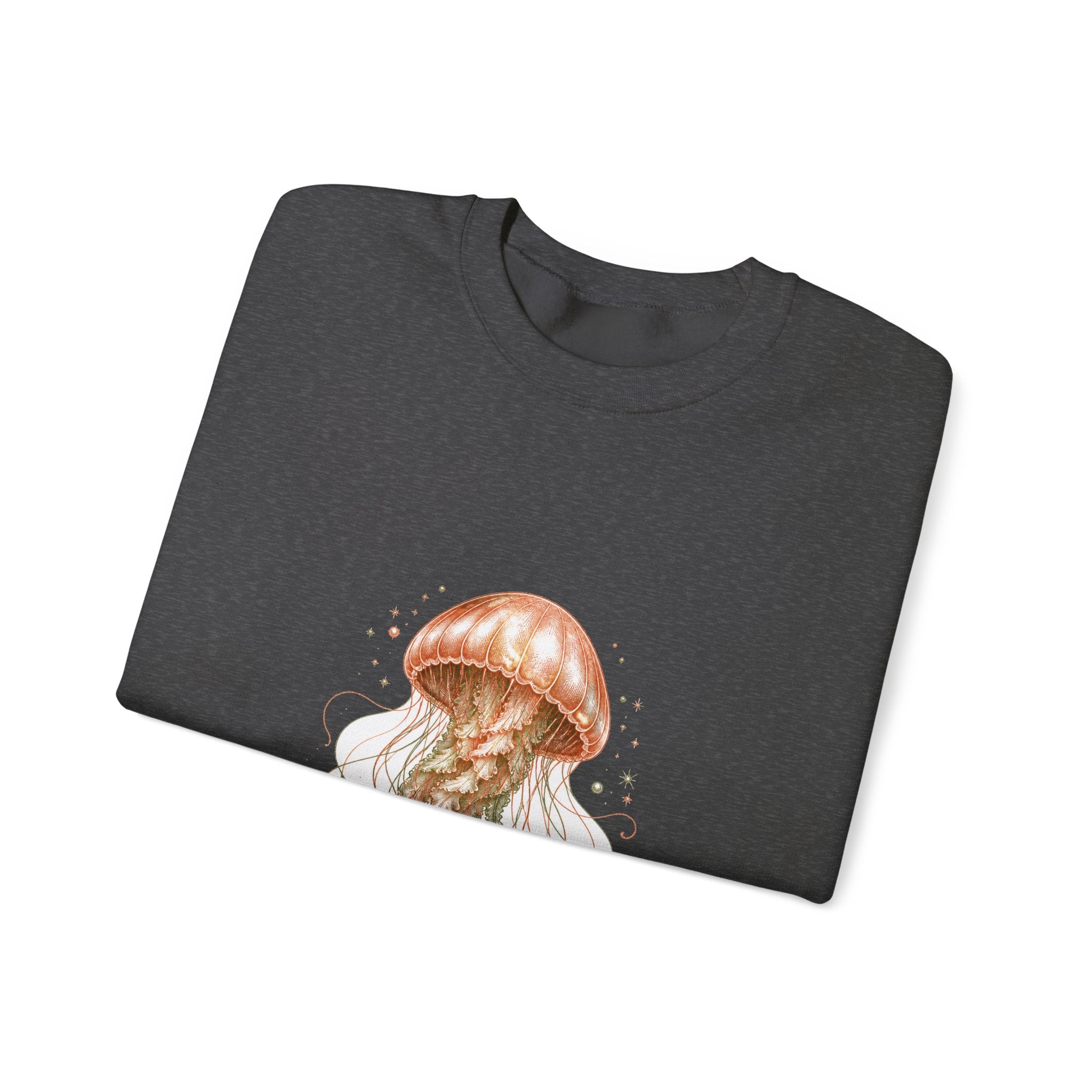 Matching Couple Sweatshirt - Octopus & Jellyfish Matching Couple Comfort Colors Crew Hand-Drawn Art His Hers Anniversary Gift - Design B