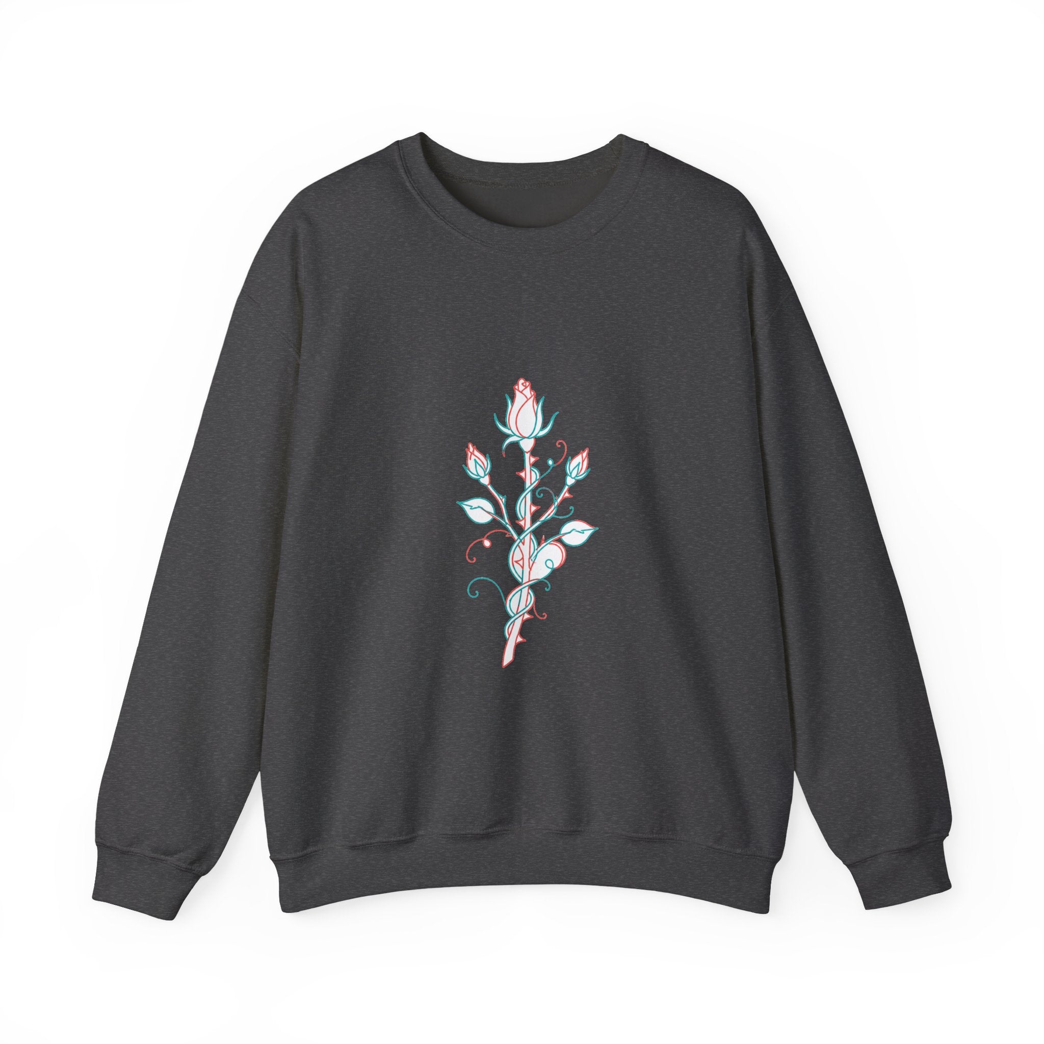 Matching Couple Sweatshirt - Rose & Thorn Matching Couple Comfort Colors Crew Minimalist Art His Hers Christmas Gift - Design B