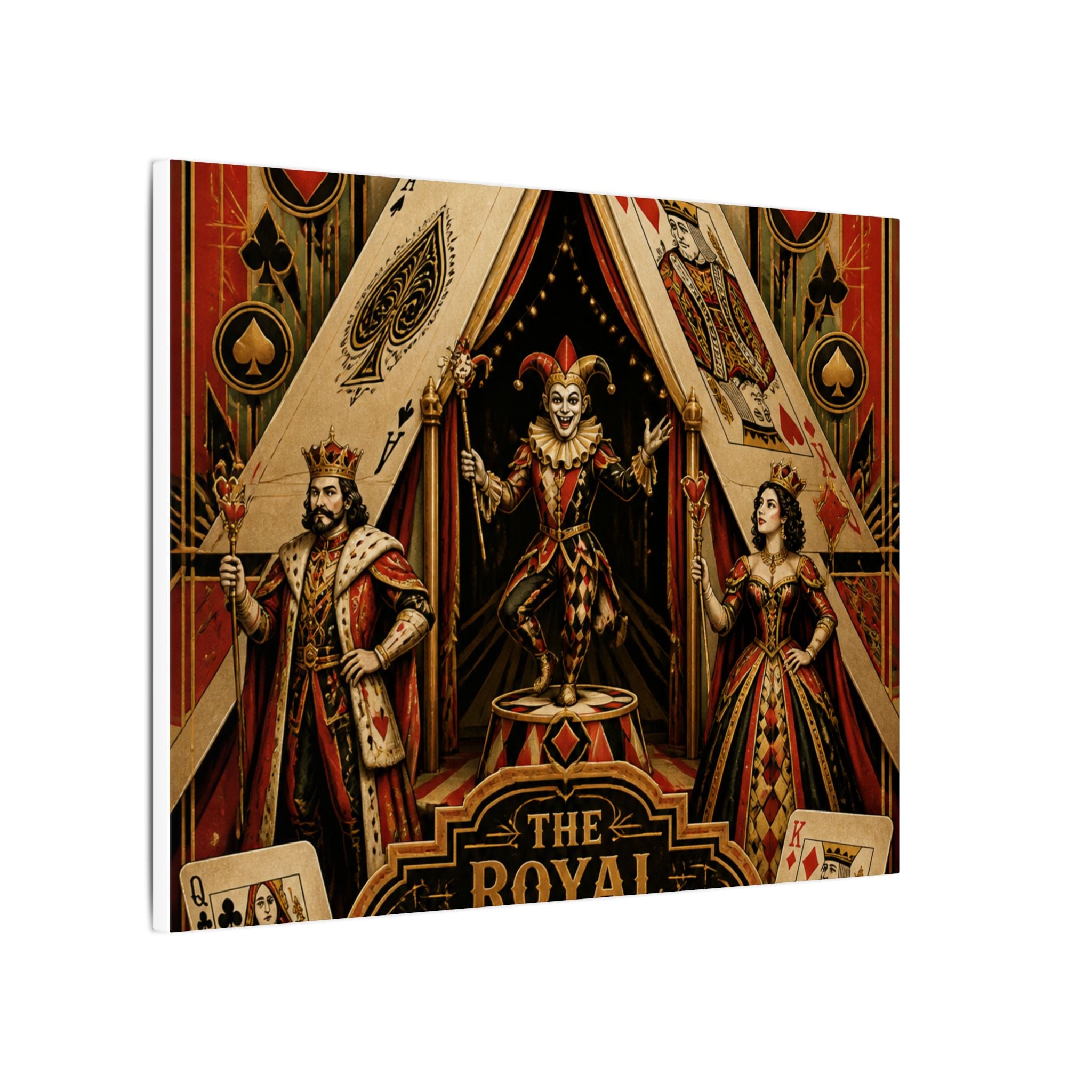 Playing Cards Tent Wall Art Canvas 16×20 Art Deco Entryway Decor Maximalist Print