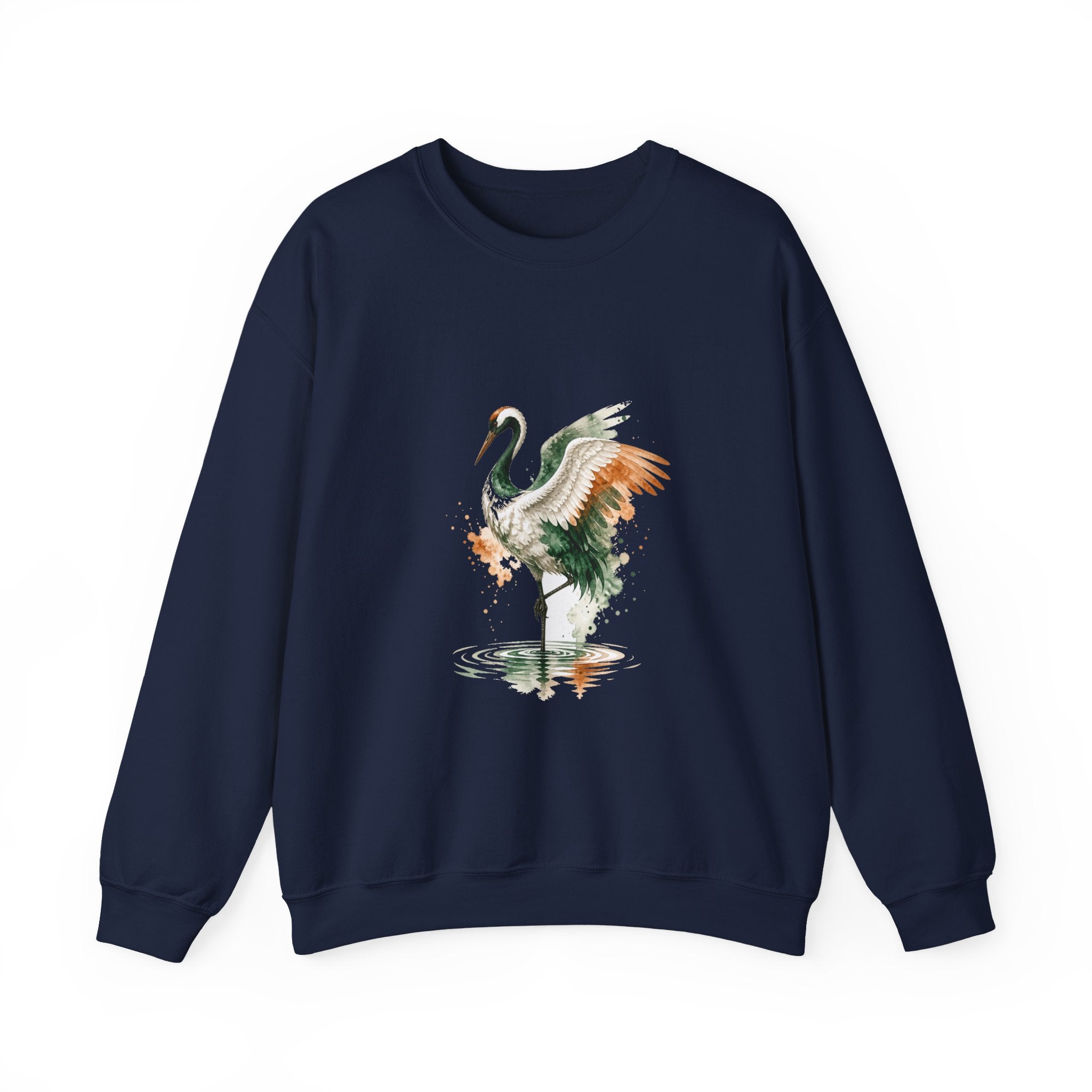 Matching Couple Sweatshirt - Tiger & Crane Matching Couple Premium Fleece Sweatshirt Watercolor Art His Hers Birthday Gift - Design B