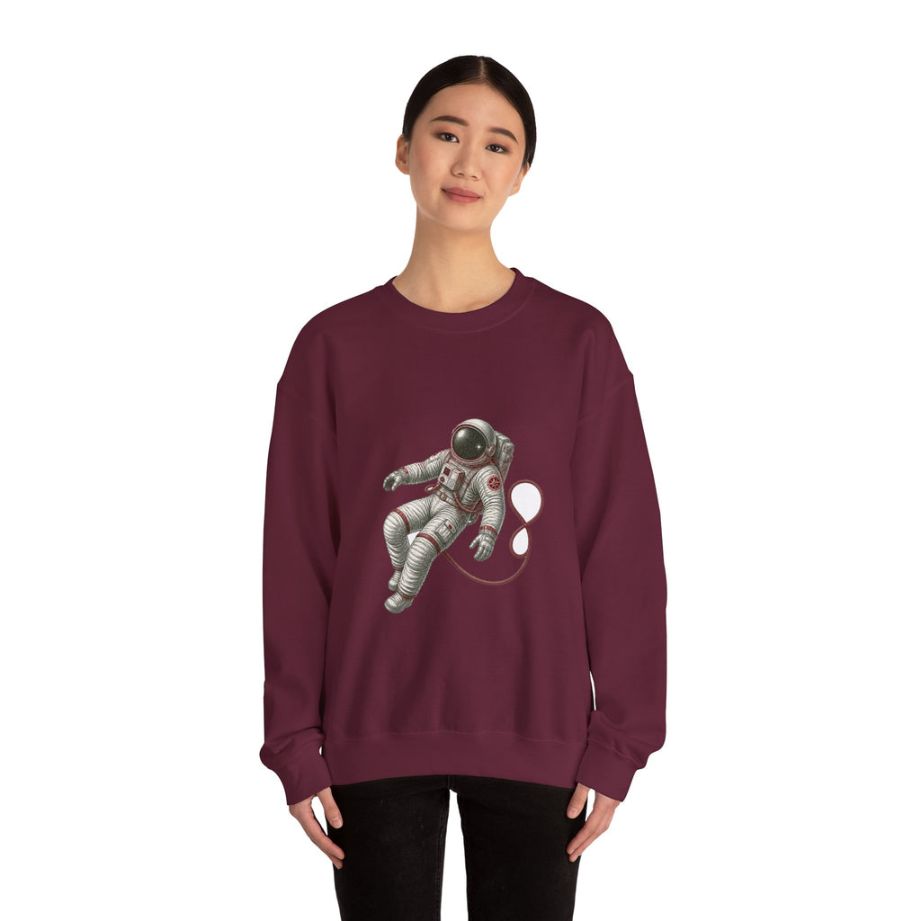 Matching Couple Sweatshirt - Astronaut & Planet Matching Couple Crewneck Sweatshirt Vintage Art His Hers Wedding Gift - Design A