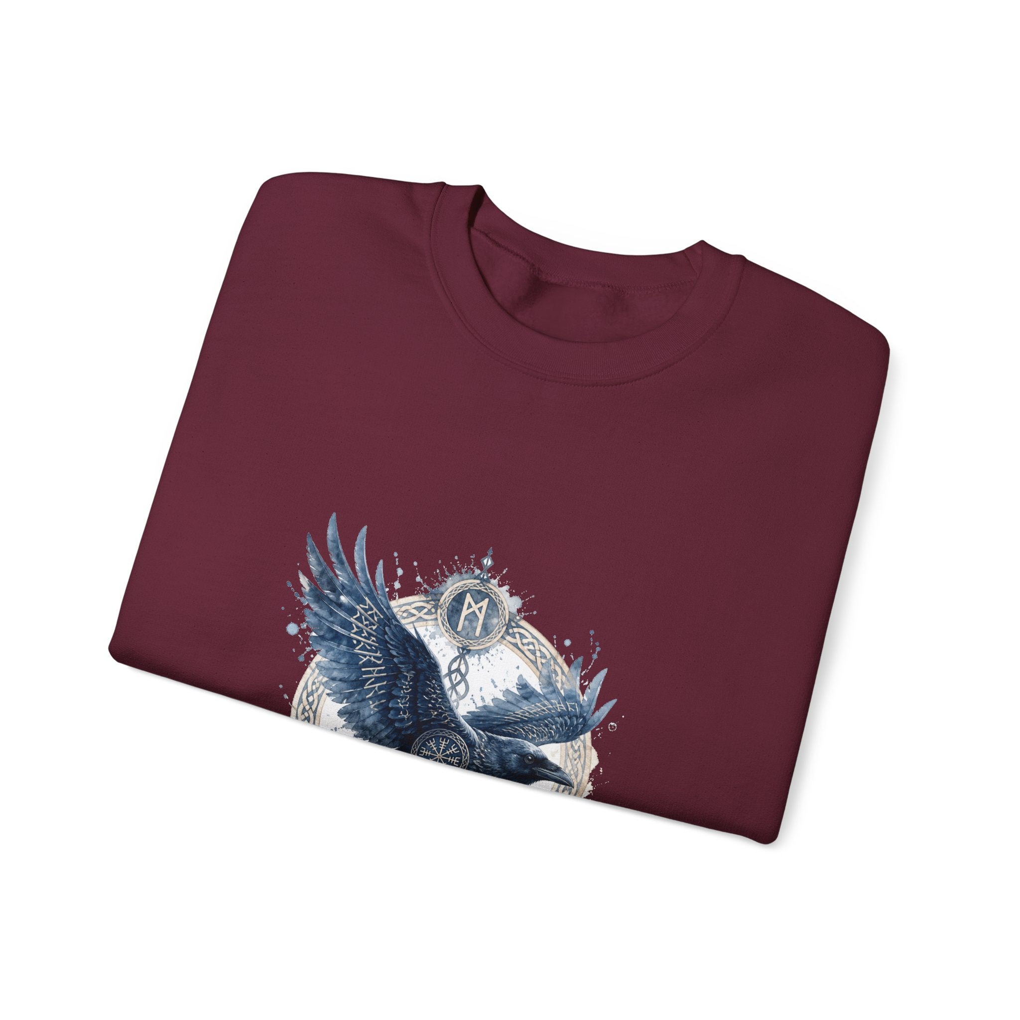 Matching Couple Sweatshirt - Huginn & Muninn Matching Couple Comfort Colors Crew Watercolor Art His Hers Birthday Gift - Design B