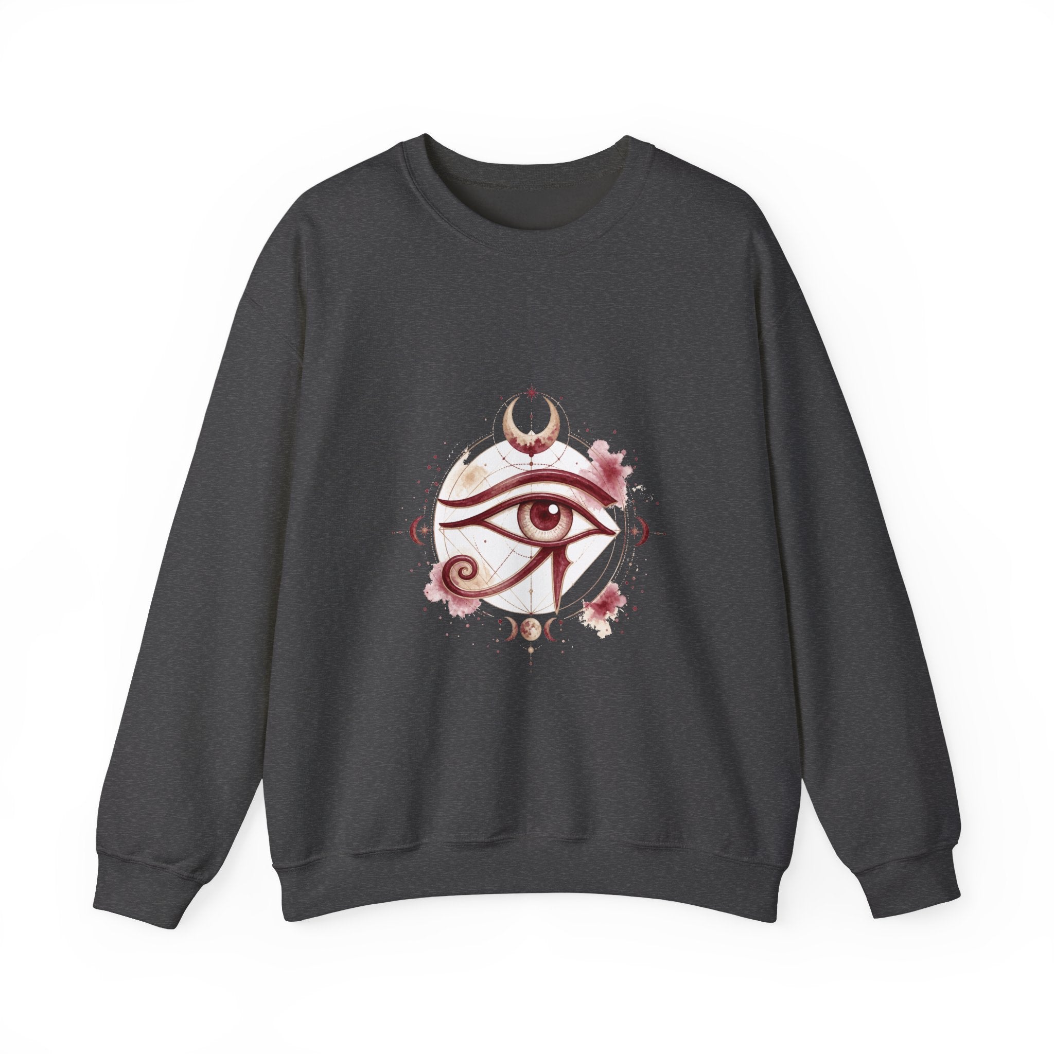 Matching Couple Sweatshirt - Eye of Ra & Horus Matching Couple Crewneck Sweatshirt Watercolor Art His Hers Engagement Gift - Design B