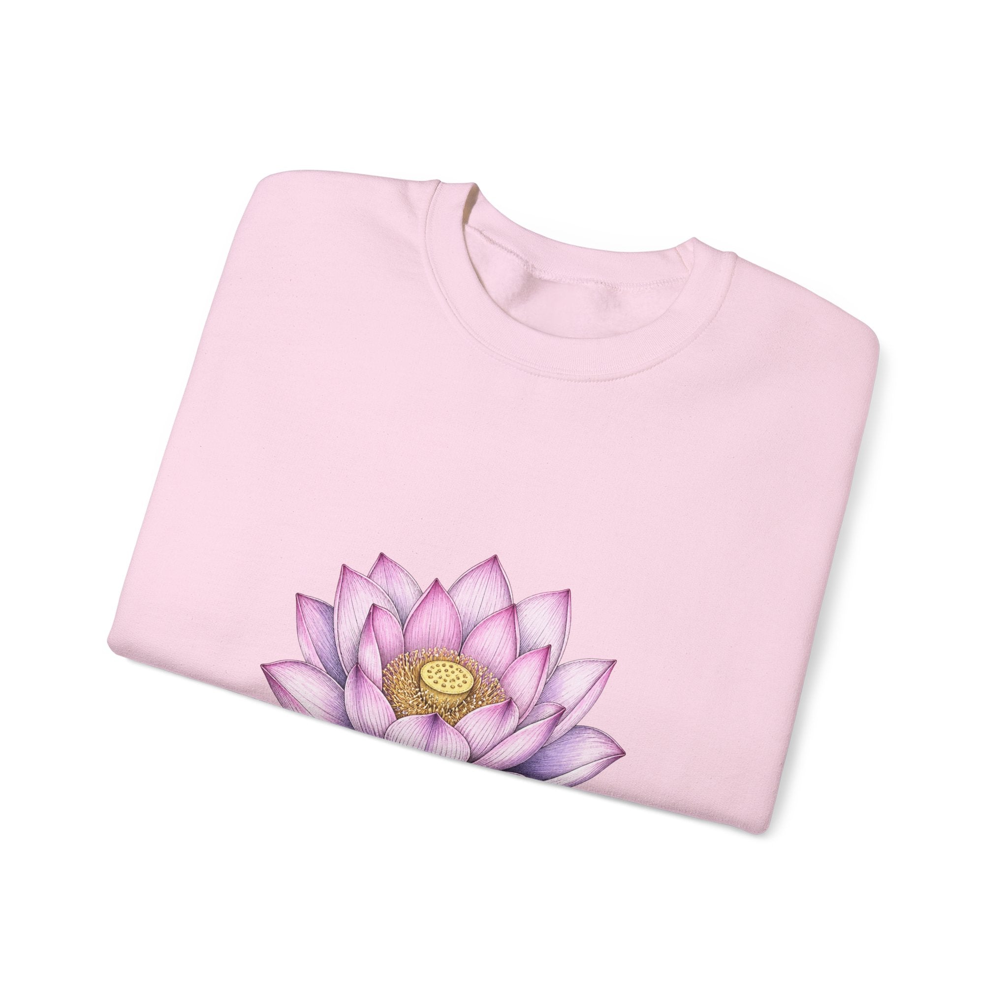 Matching Couple Sweatshirt - Open & Closed Lotus Matching Couple Crewneck Sweatshirt Hand-Drawn Art His Hers Best Friend Gift - Design A