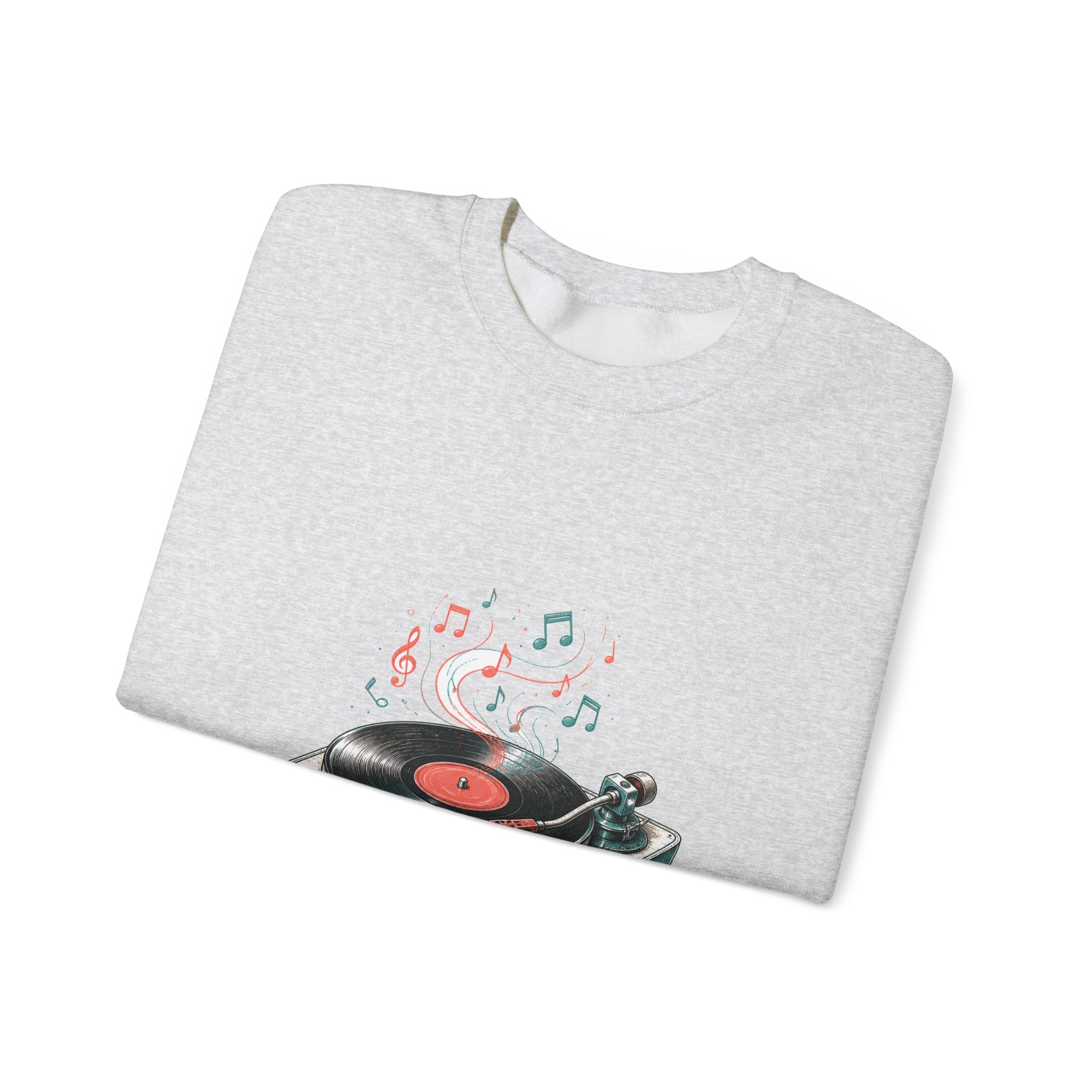 Matching Couple Sweatshirt - Vinyl & Cassette Matching Couple Comfort Colors Crew Hand-Drawn Art His Hers Anniversary Gift - Design A