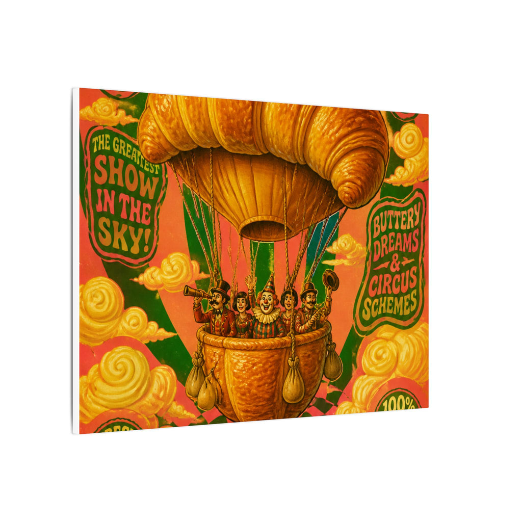 Croissant Hot Air Balloon Wall Art Canvas 24×36 Psychedelic Dining Room Decor Maximalist Print