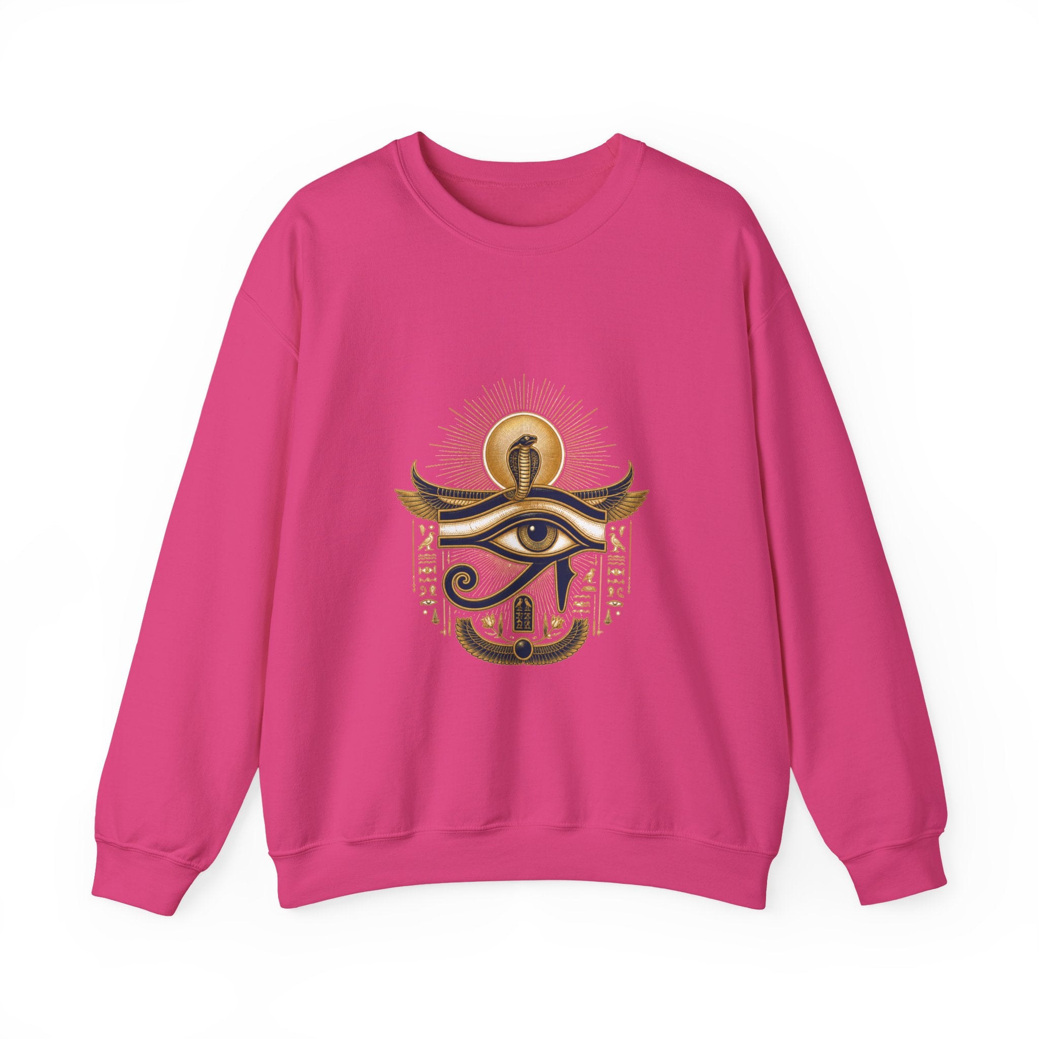 Matching Couple Sweatshirt - Eye of Ra & Horus Matching Couple Crewneck Sweatshirt Vintage Art His Hers Wedding Gift - Design A