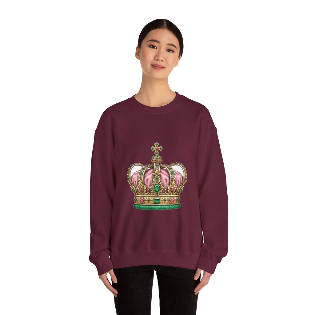 Matching Couple Sweatshirt - Crown & Shield Matching Couple Comfort Colors Crew Hand-Drawn Art His Hers Anniversary Gift - Design A